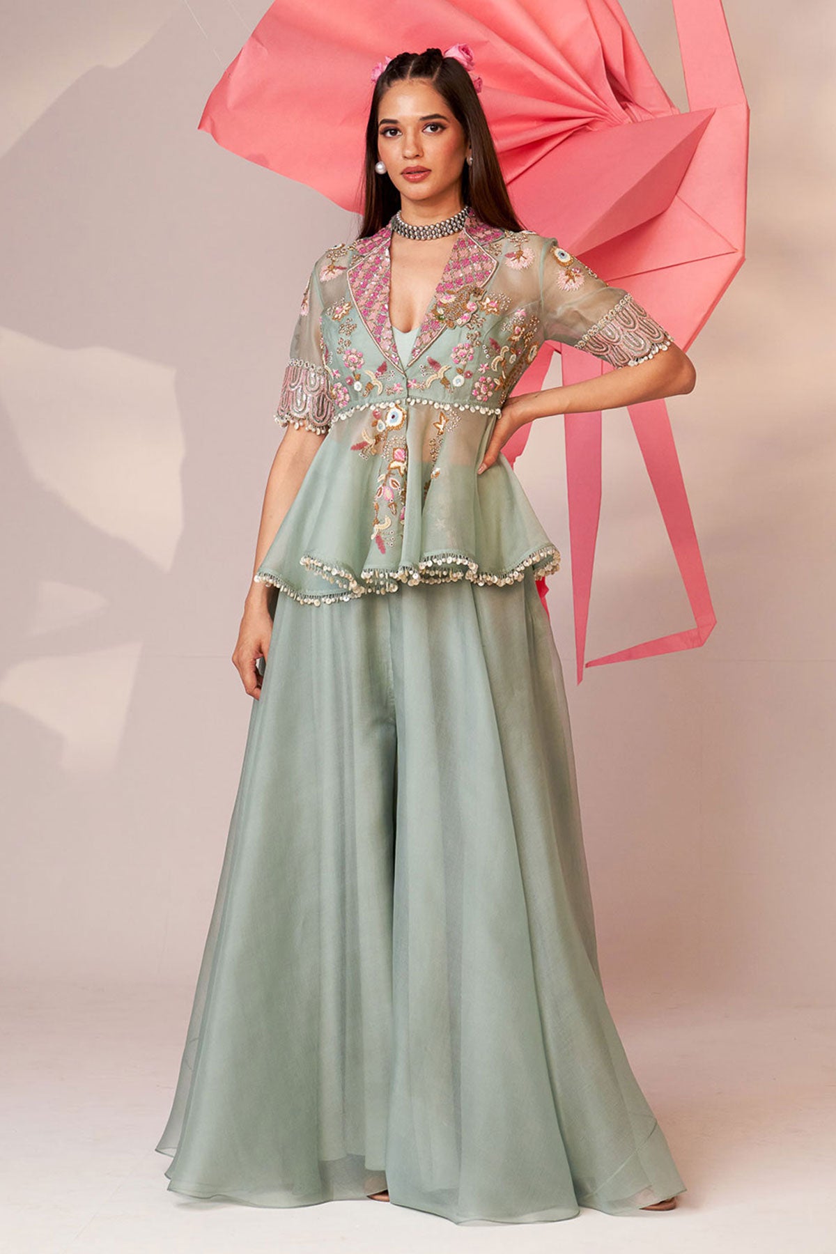Peplum sharara set