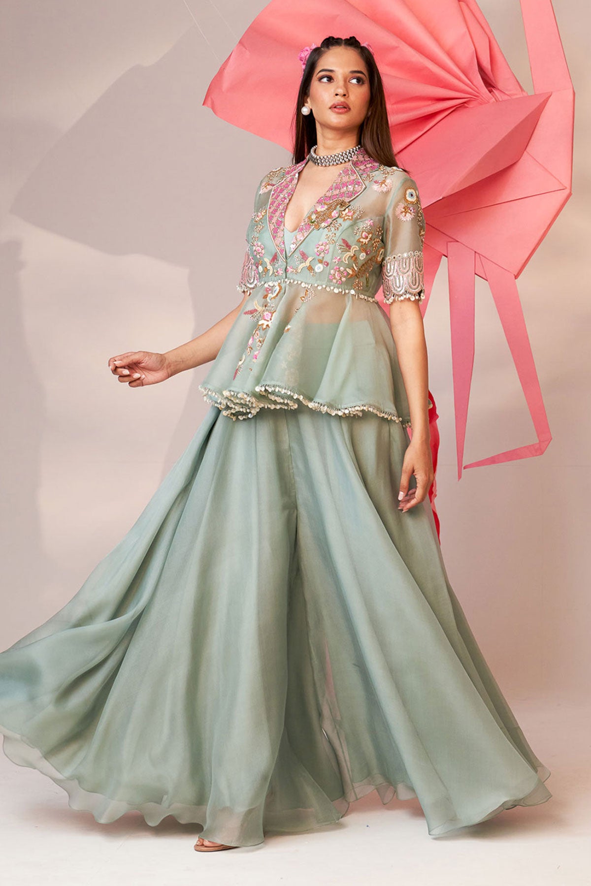 Peplum sharara set
