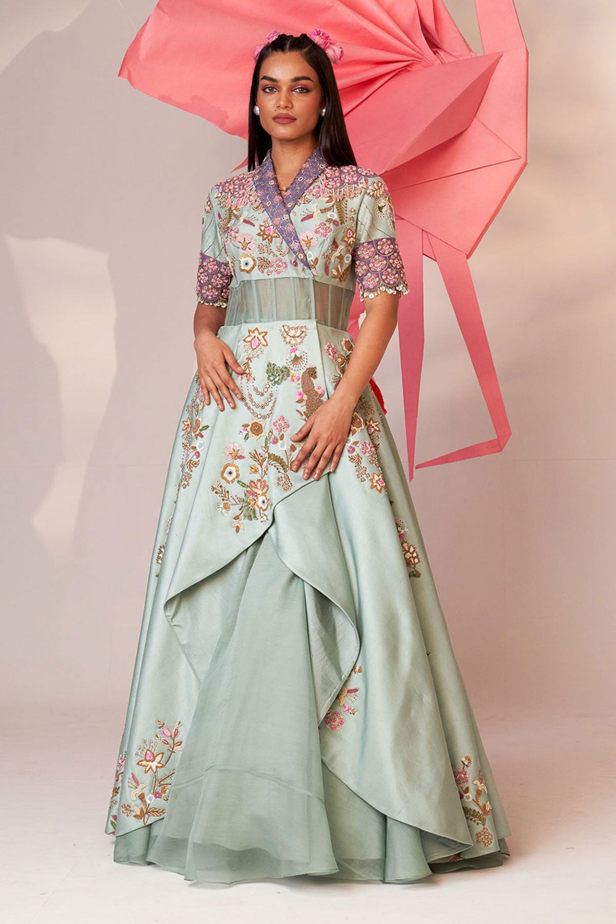 Long jacket skirt set