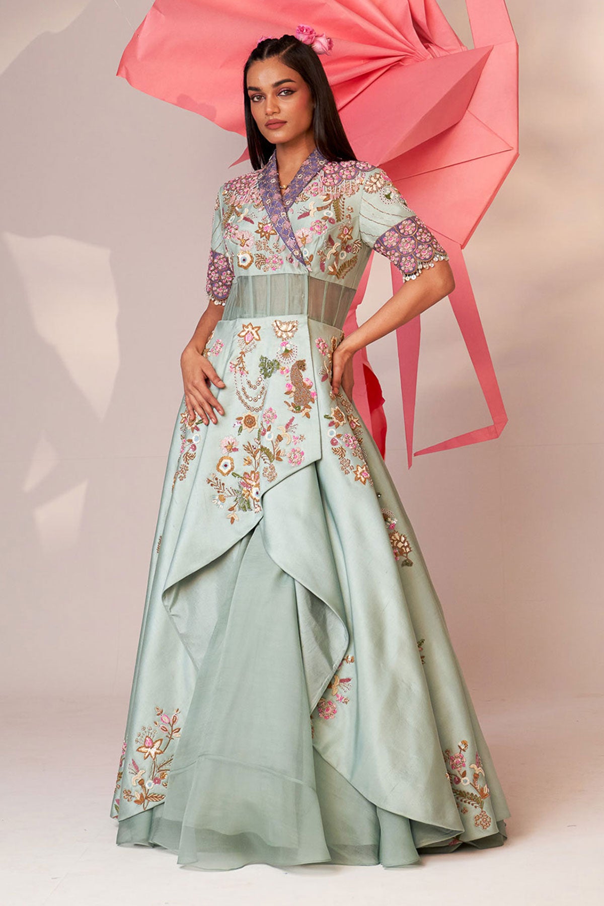 Long jacket skirt set