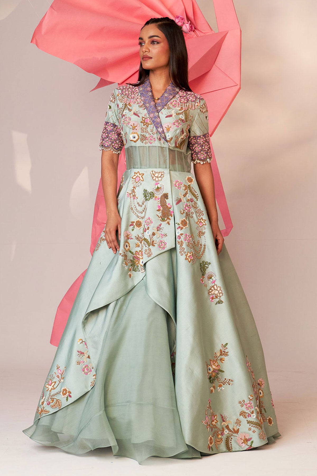Long jacket skirt set
