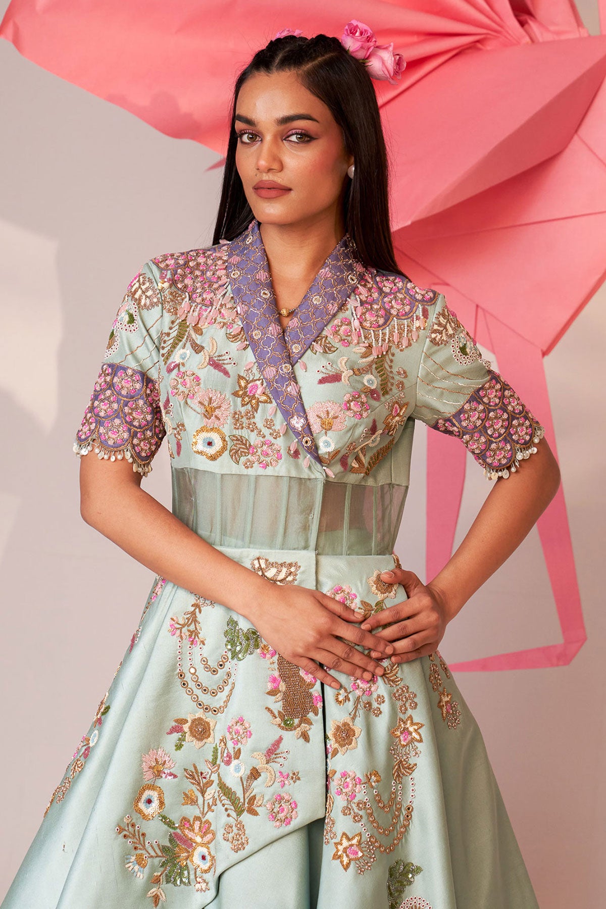 Long jacket skirt set
