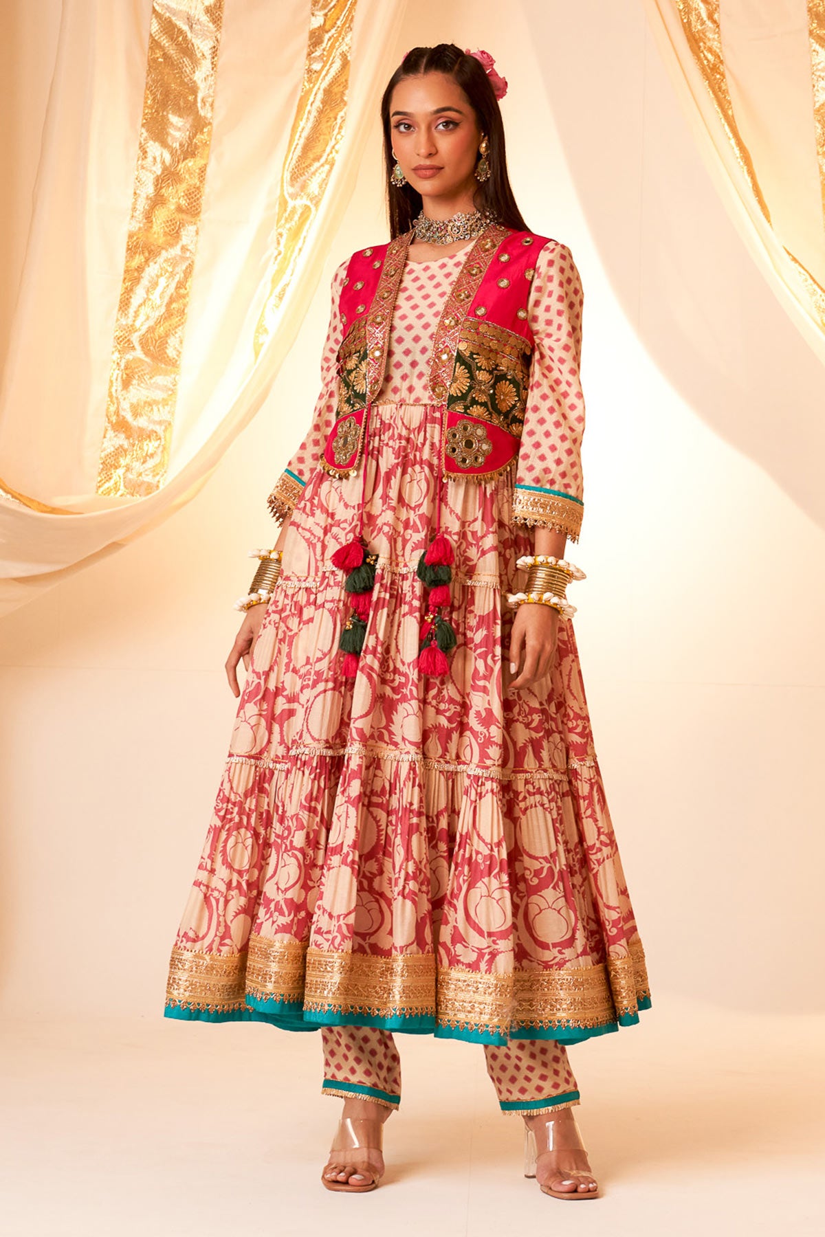 Layered Anarkali With Jacket