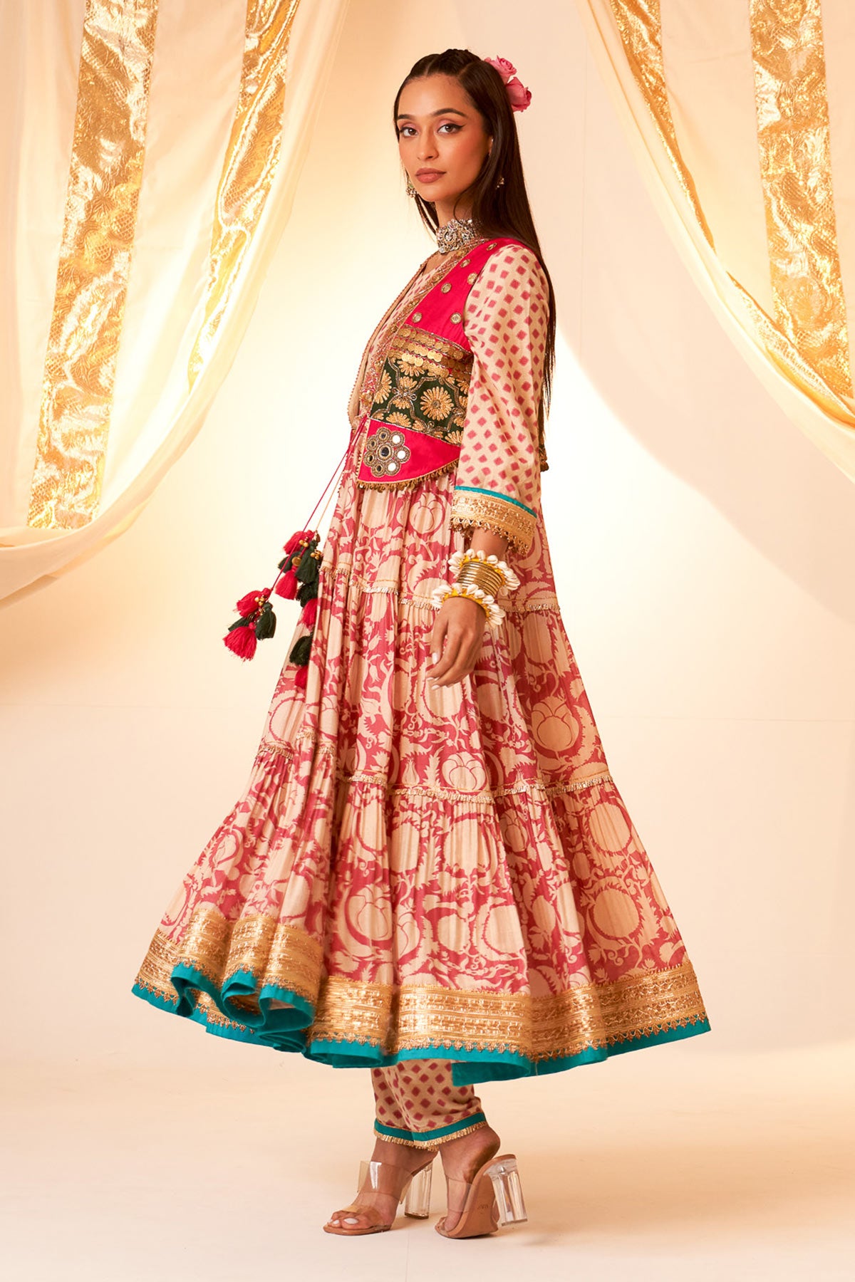 Layered Anarkali With Jacket