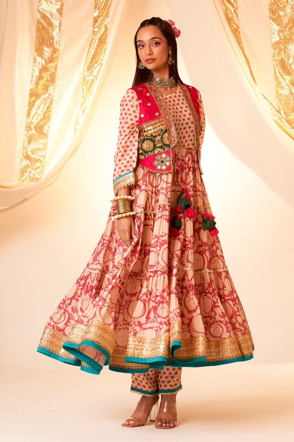 Layered Anarkali With Jacket