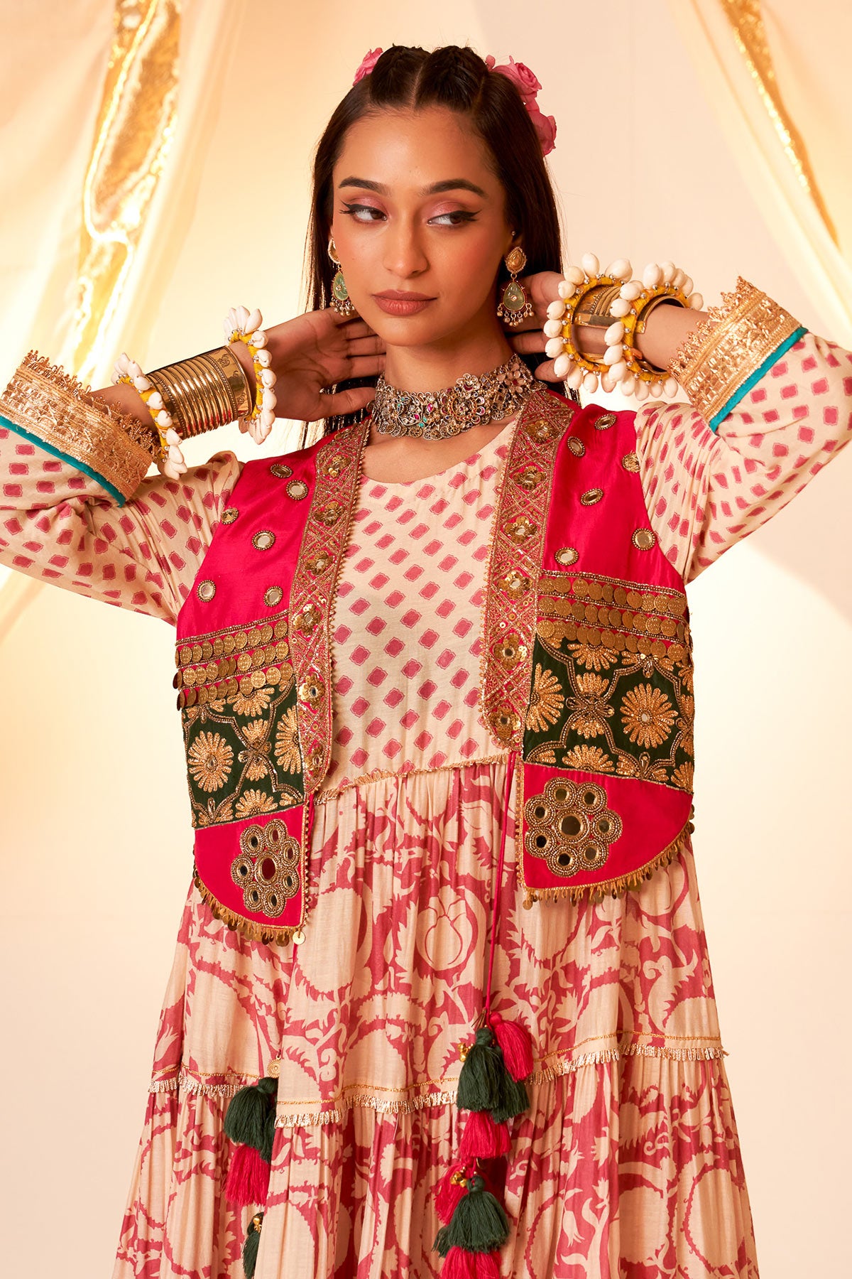 Layered Anarkali With Jacket