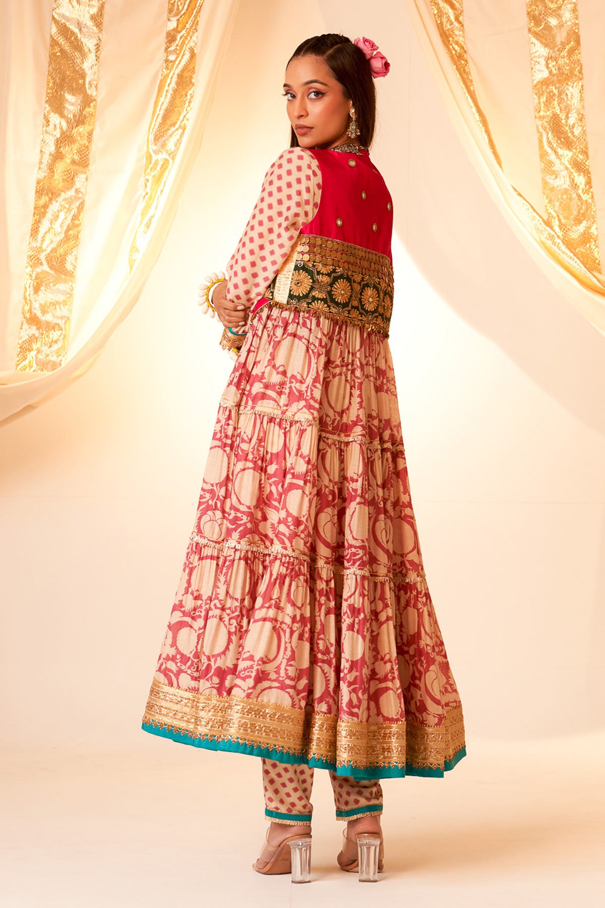 Layered Anarkali With Jacket