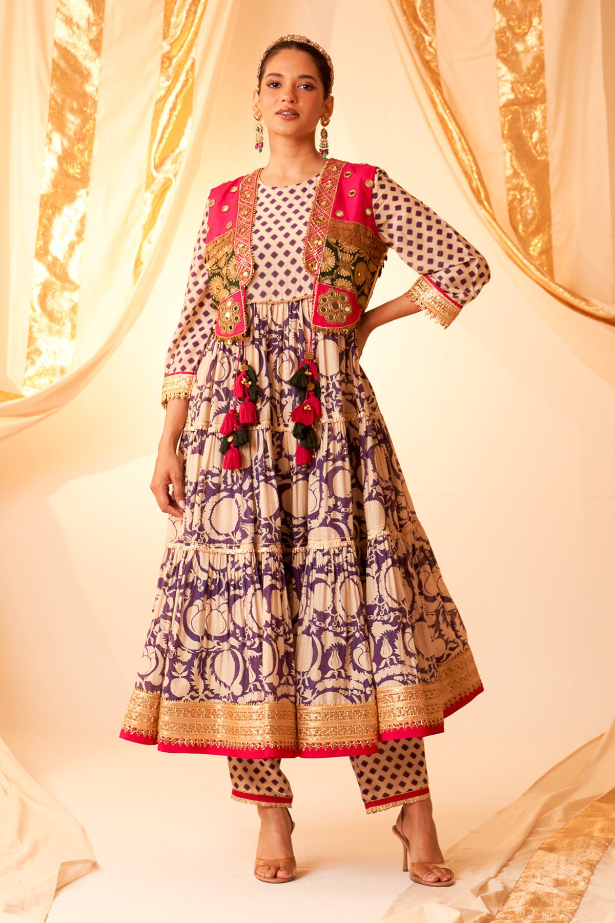 Layered Anarkali With Jacket