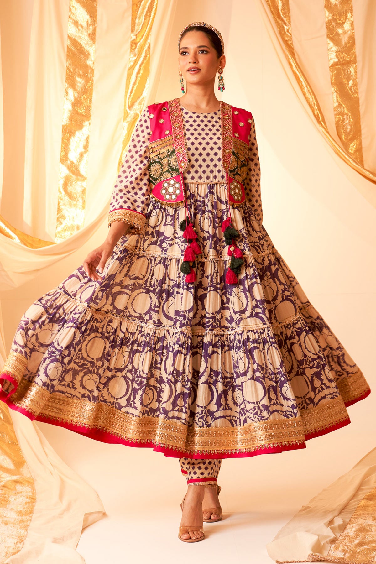 Layered Anarkali With Jacket
