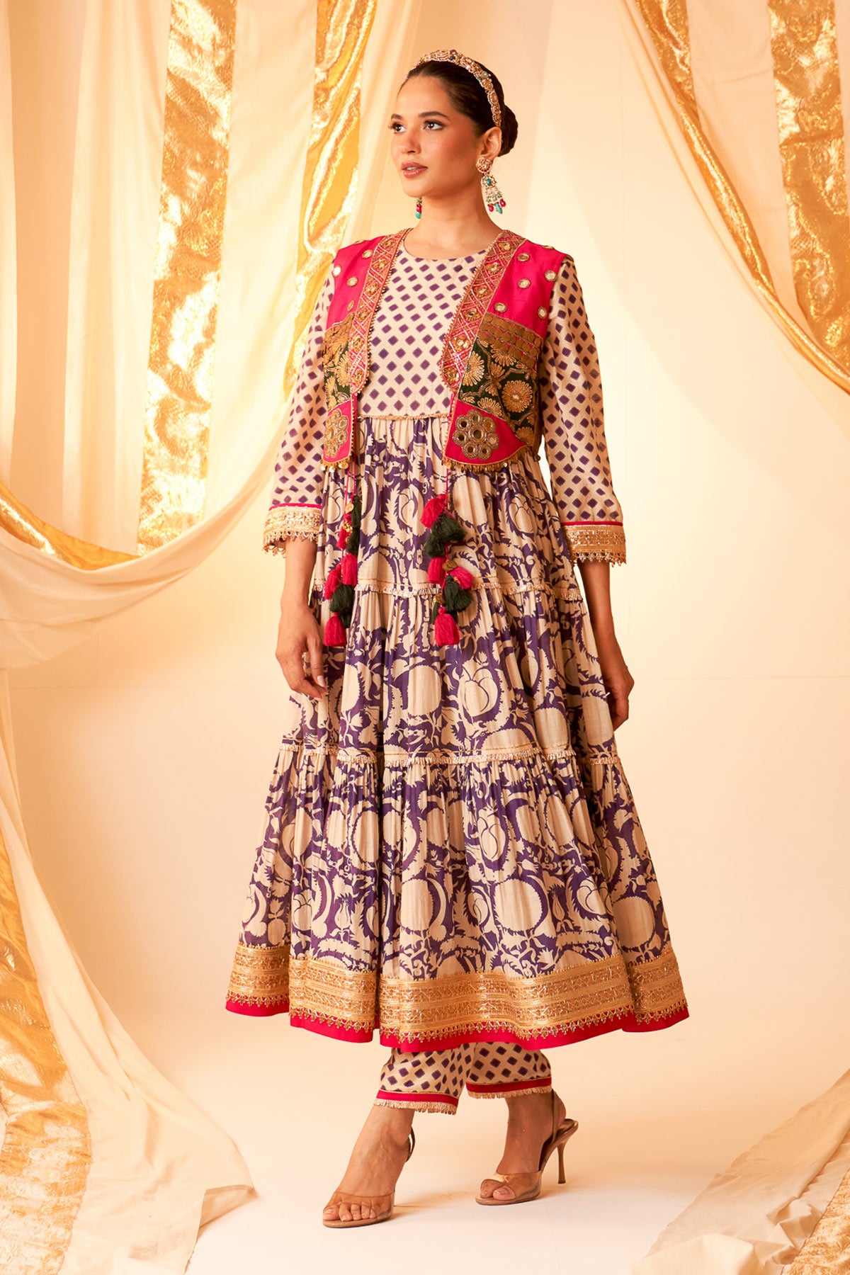 Layered Anarkali With Jacket