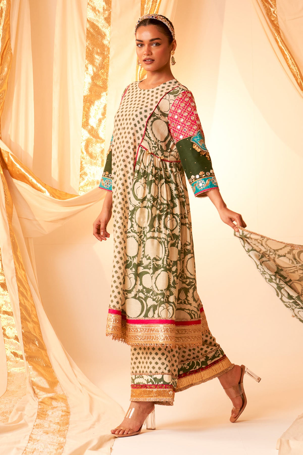 Sleeve Embellished Kurta Set