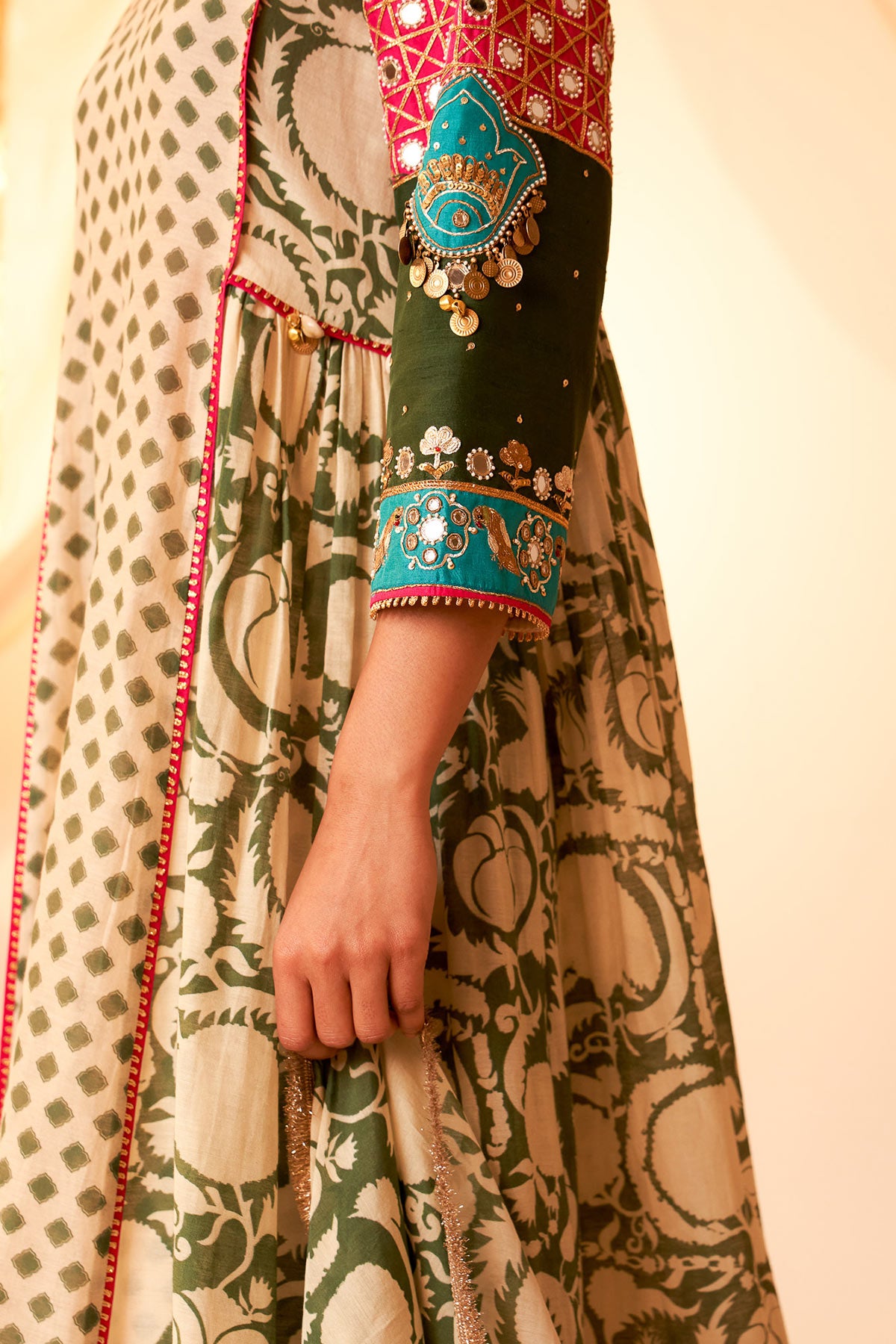 Sleeve Embellished Kurta Set