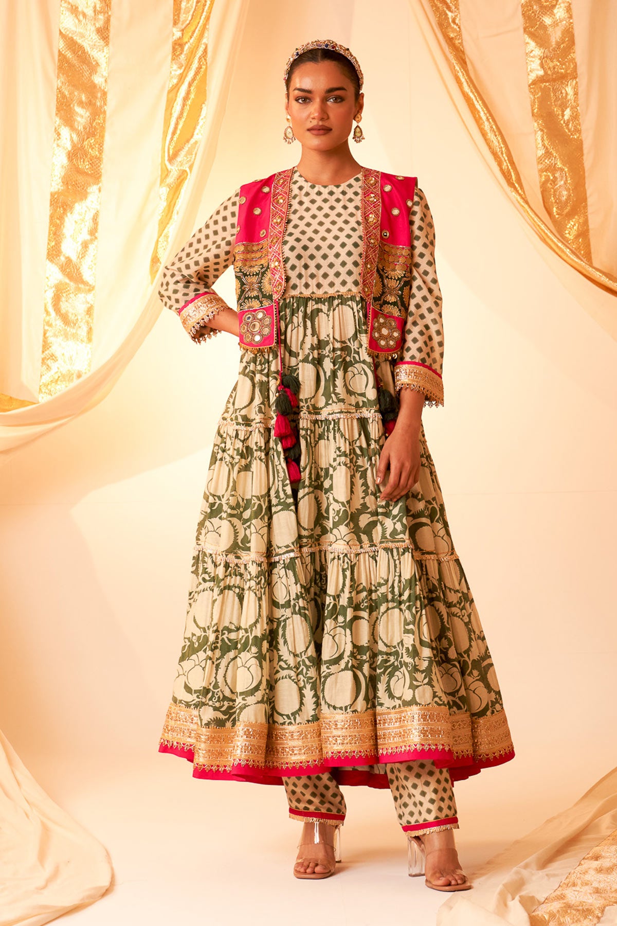 Layered Anarkali With Jacket