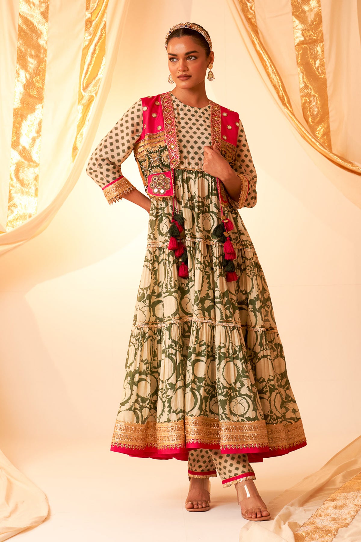 Layered Anarkali With Jacket