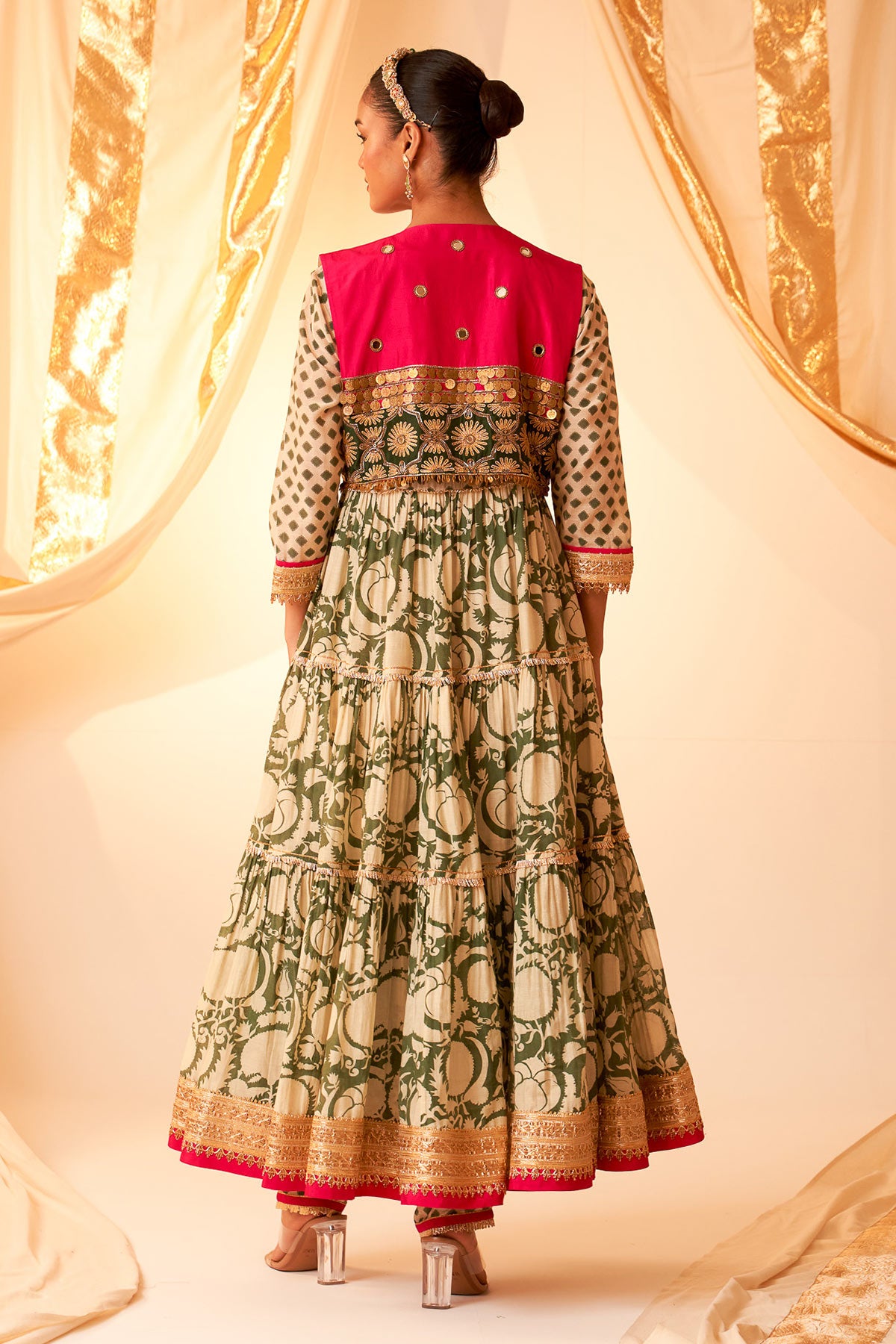 Layered Anarkali With Jacket