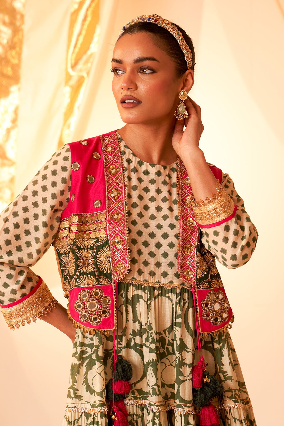 Layered Anarkali With Jacket