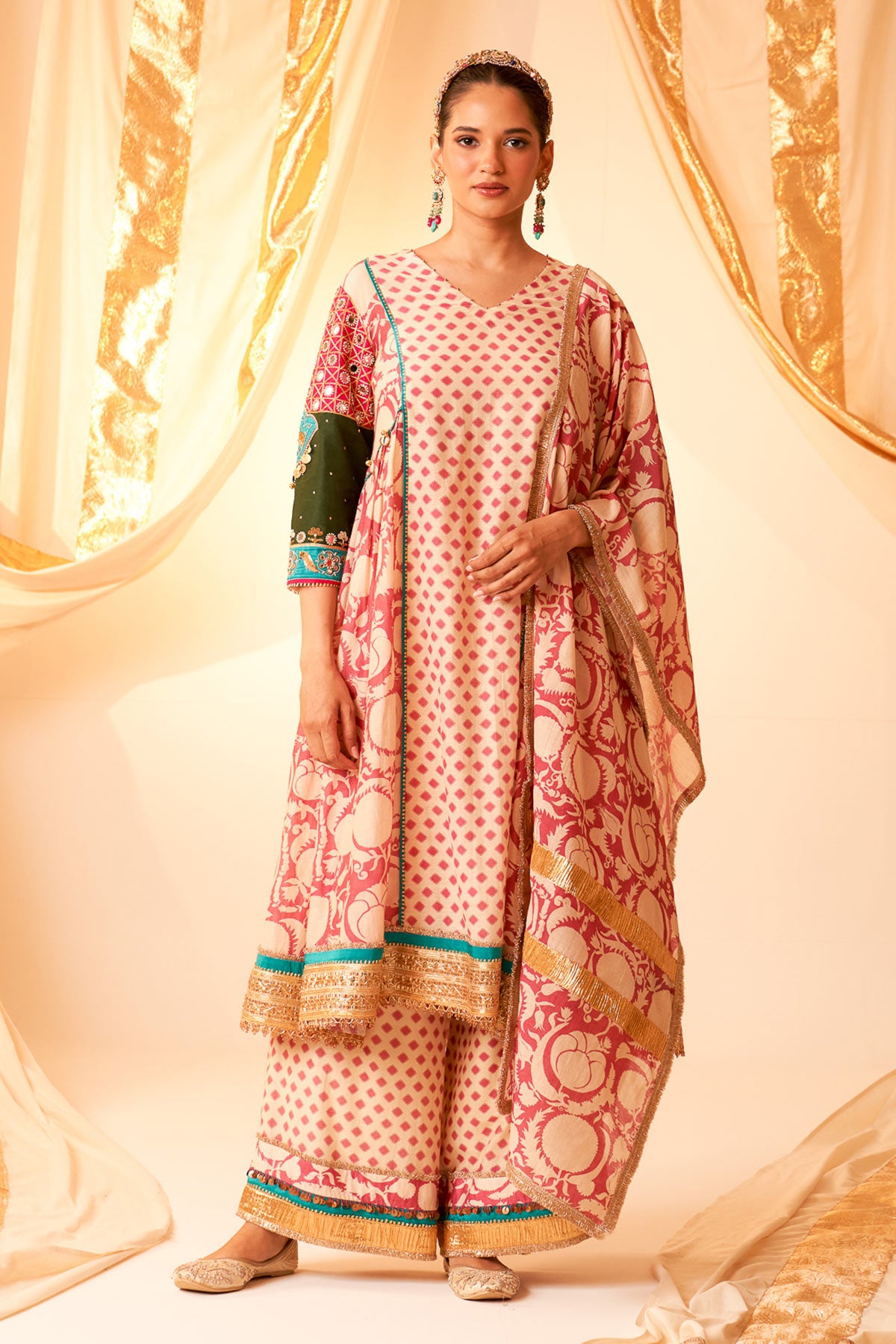 Sleeve Embellished Kurta Set