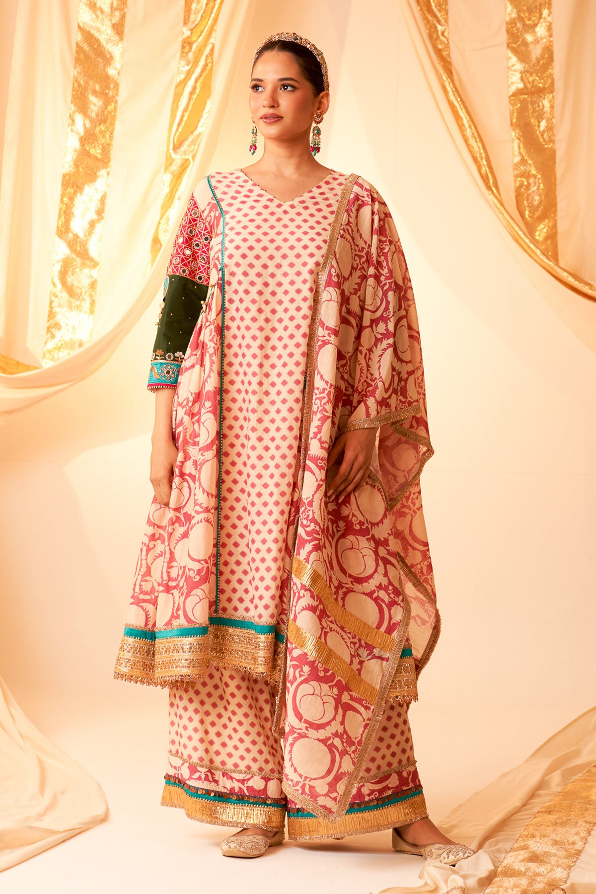 Sleeve Embellished Kurta Set