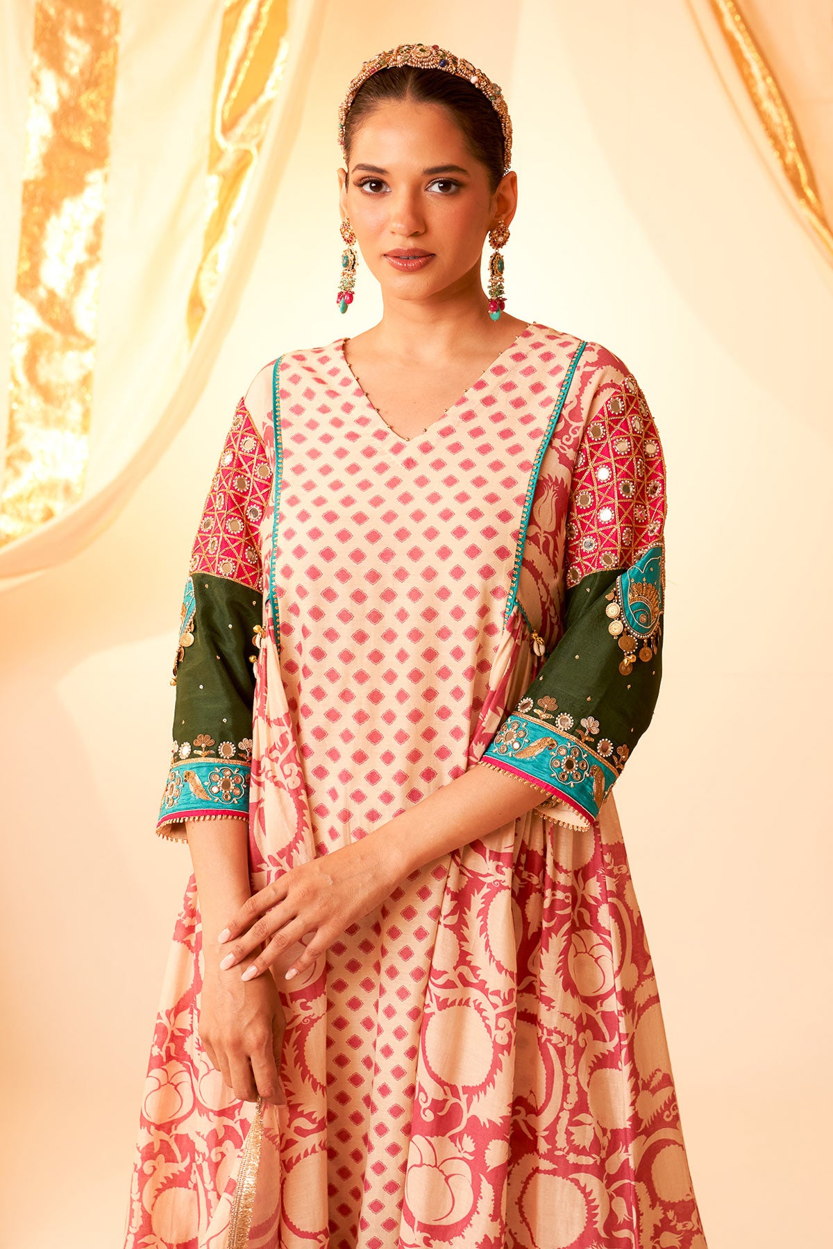 Sleeve Embellished Kurta Set