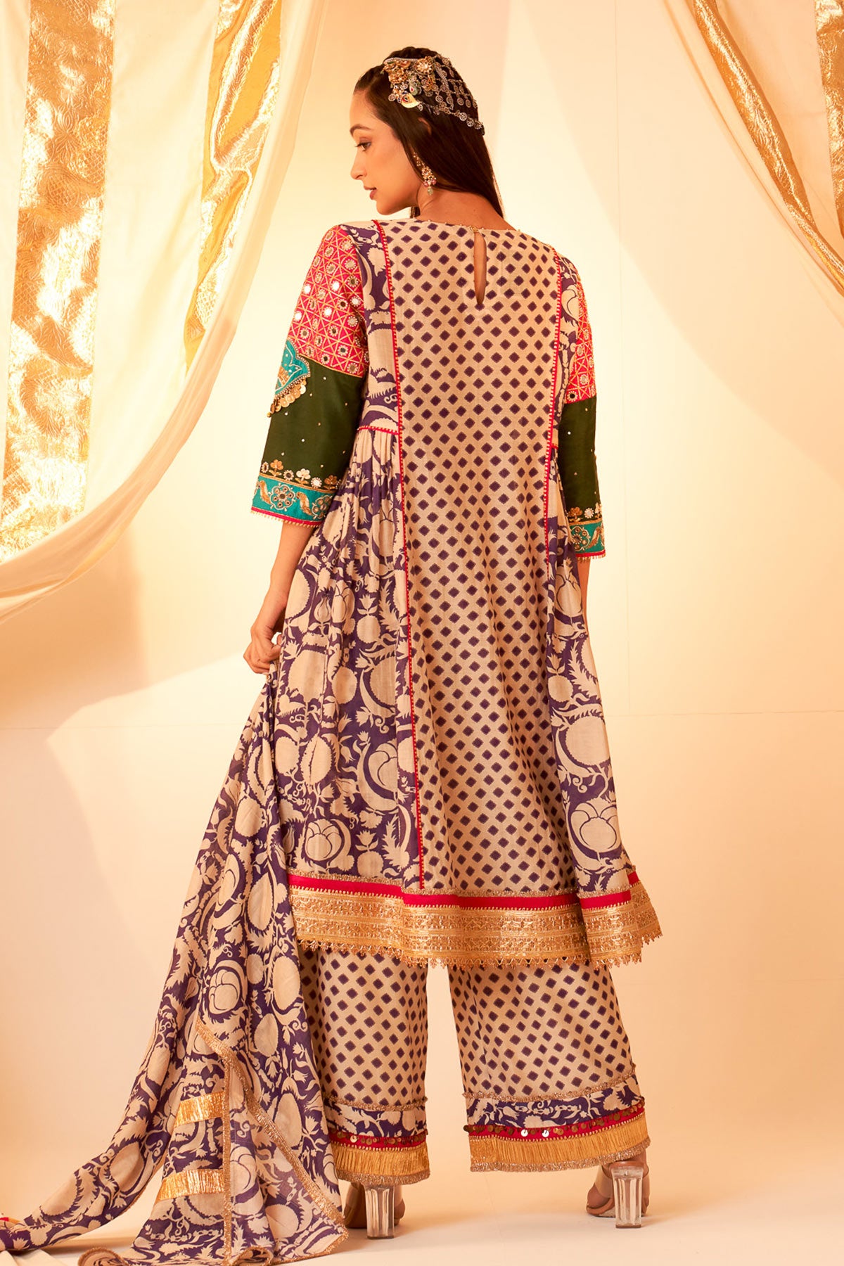 Sleeve Embellished Kurta Set