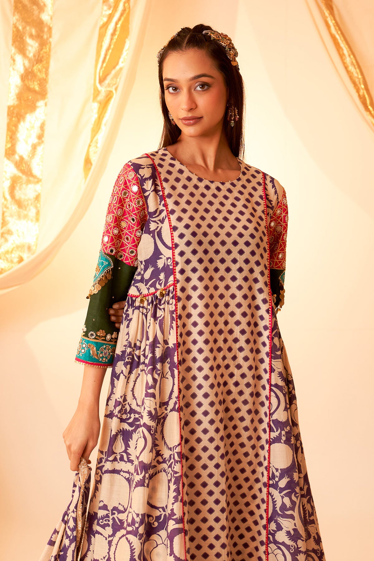 Sleeve Embellished Kurta Set