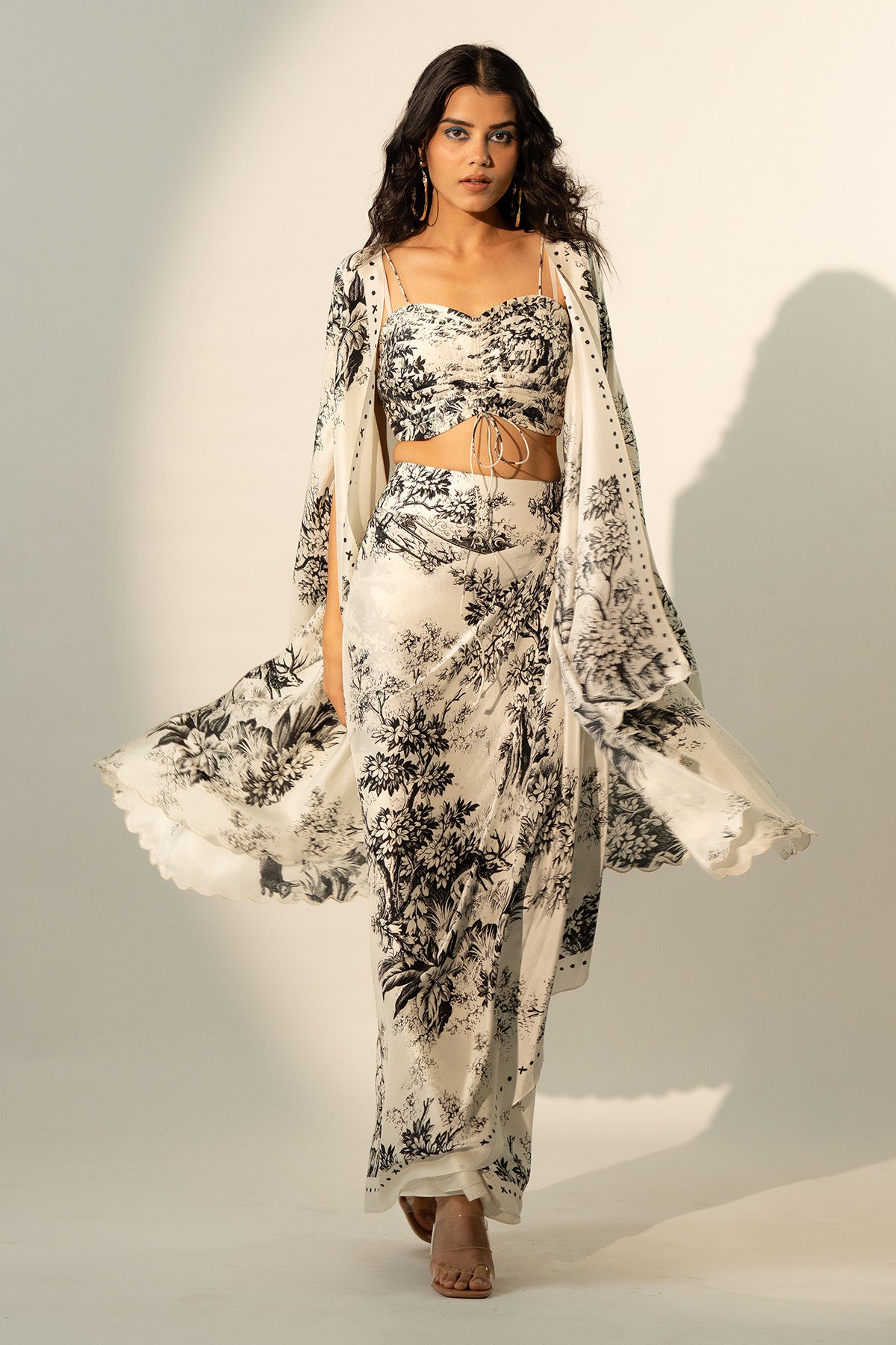CO-ORD SET WITH DRAPED SKIRT