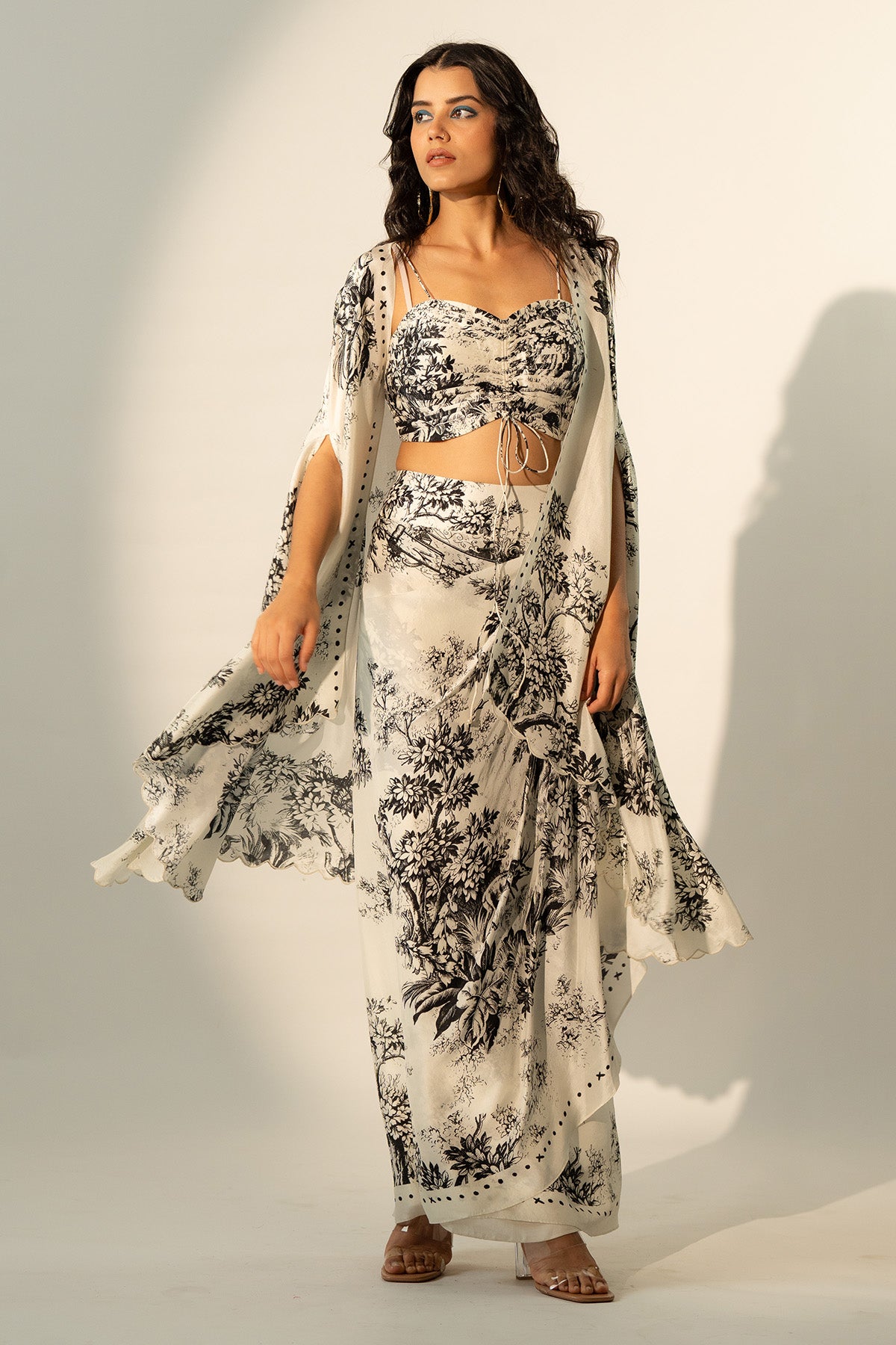 CO-ORD SET WITH DRAPED SKIRT