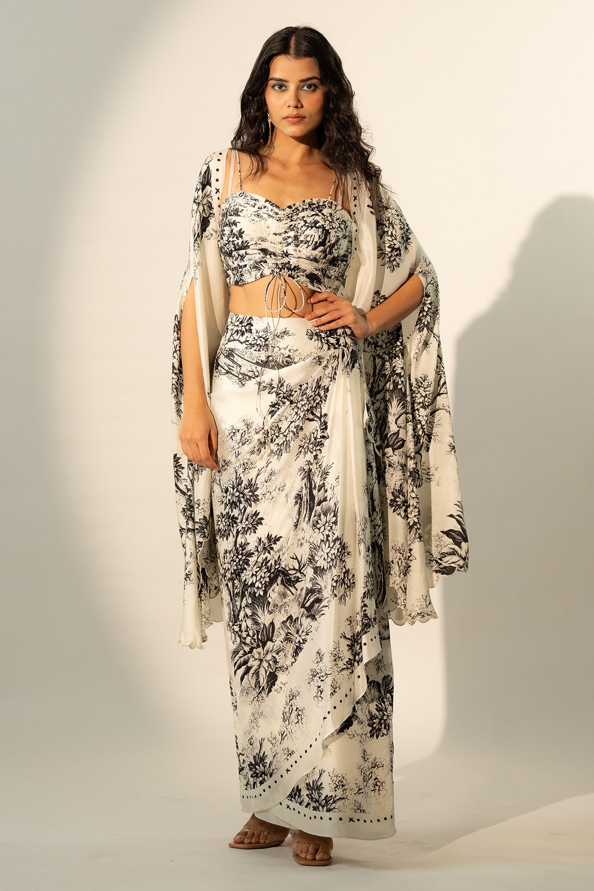 CO-ORD SET WITH DRAPED SKIRT