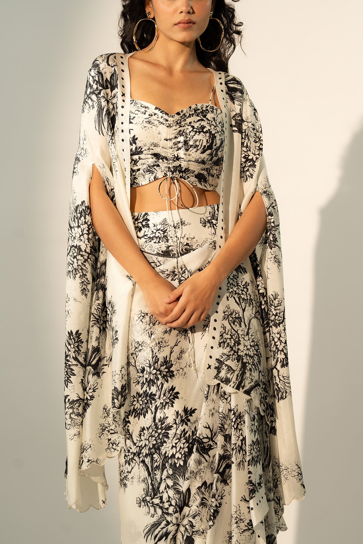 CO-ORD SET WITH DRAPED SKIRT