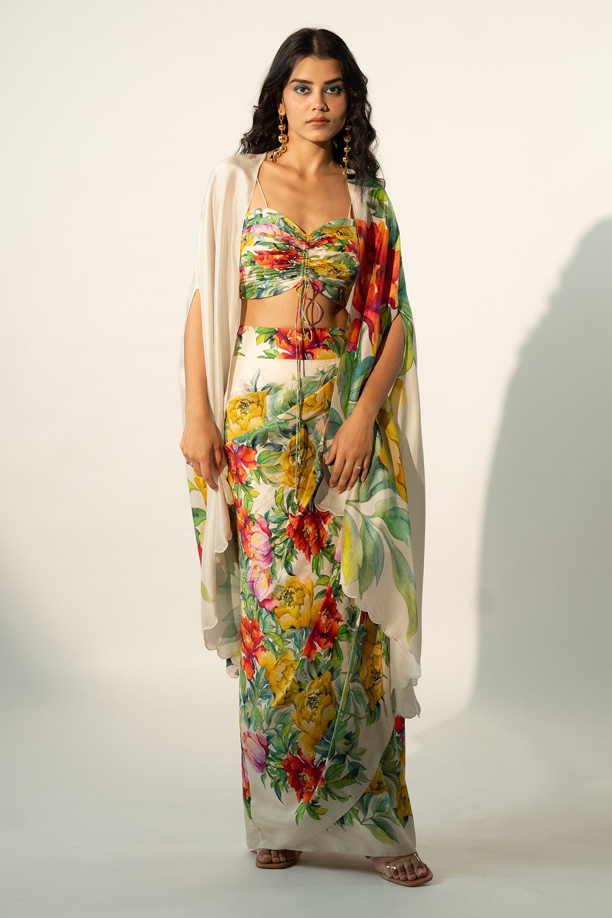 CO-ORD SET WITH DRAPED SKIRT