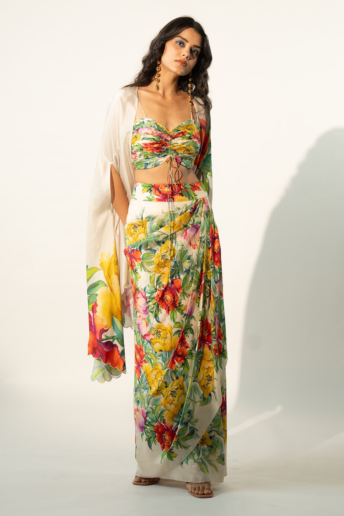CO-ORD SET WITH DRAPED SKIRT