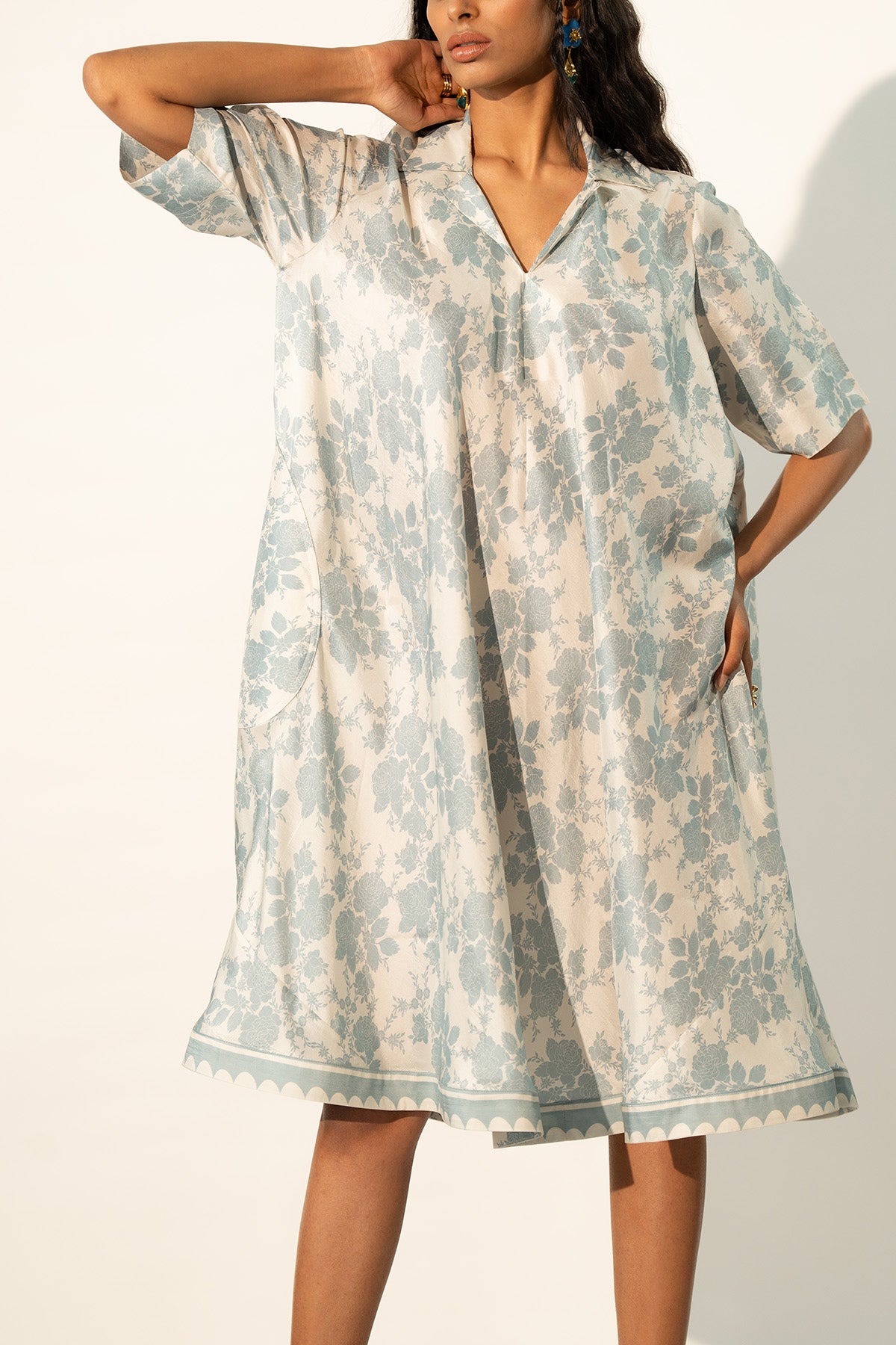 A LINE PATCH POCKET DRESS