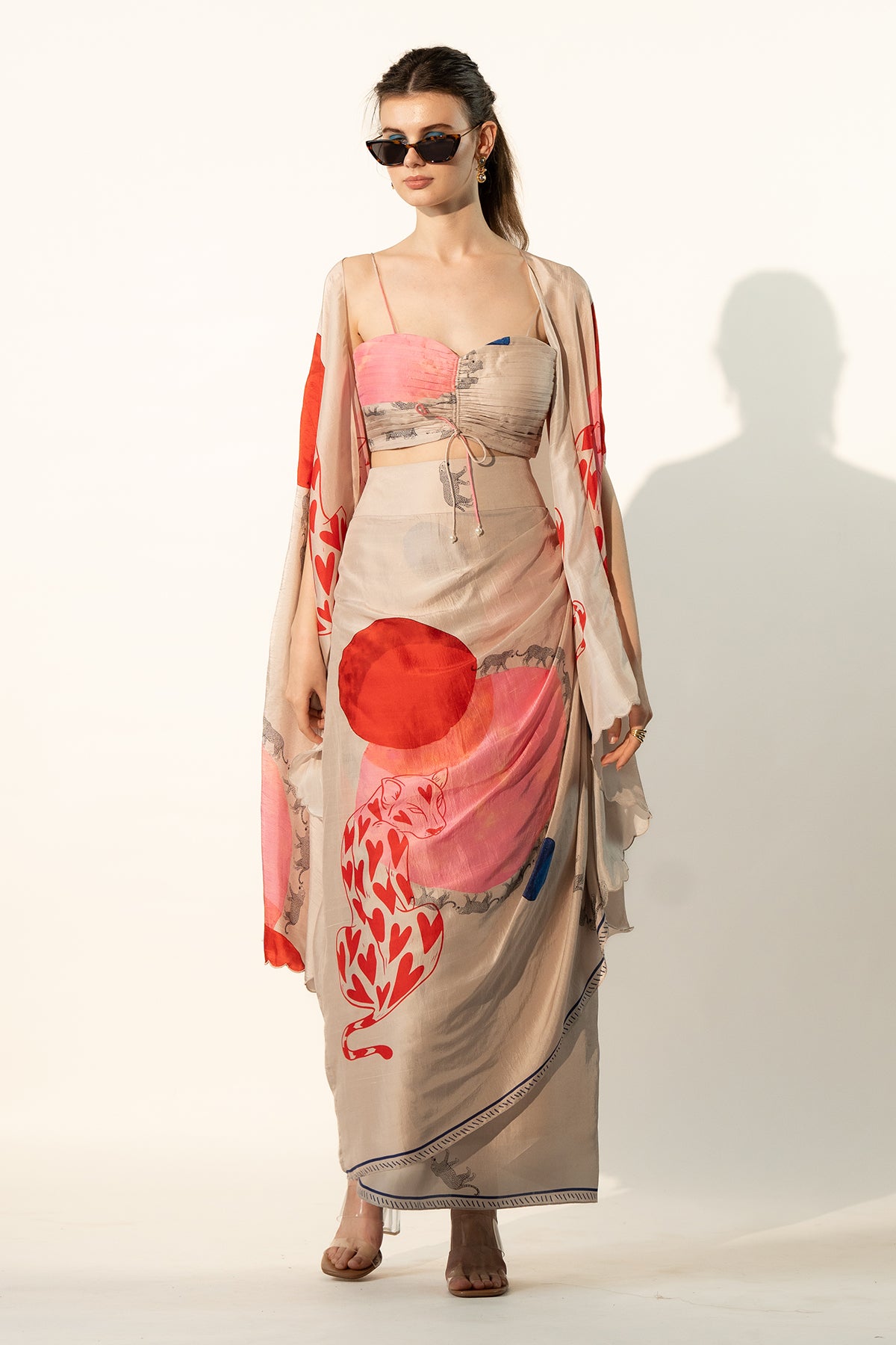 CO-ORD SET WITH DRAPED SKIRT