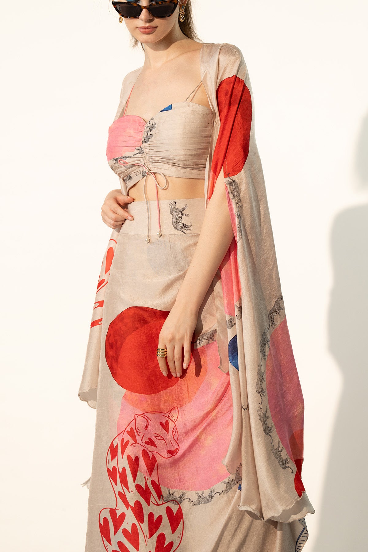 CO-ORD SET WITH DRAPED SKIRT