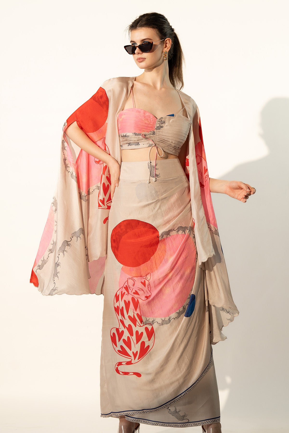 CO-ORD SET WITH DRAPED SKIRT