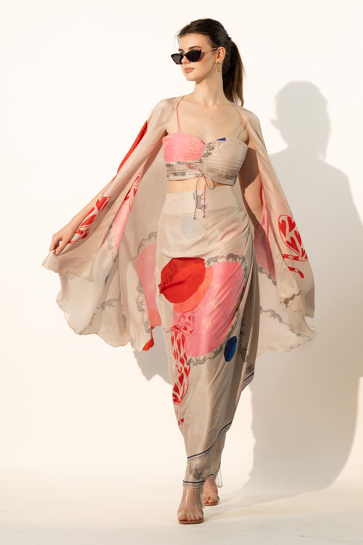 CO-ORD SET WITH DRAPED SKIRT