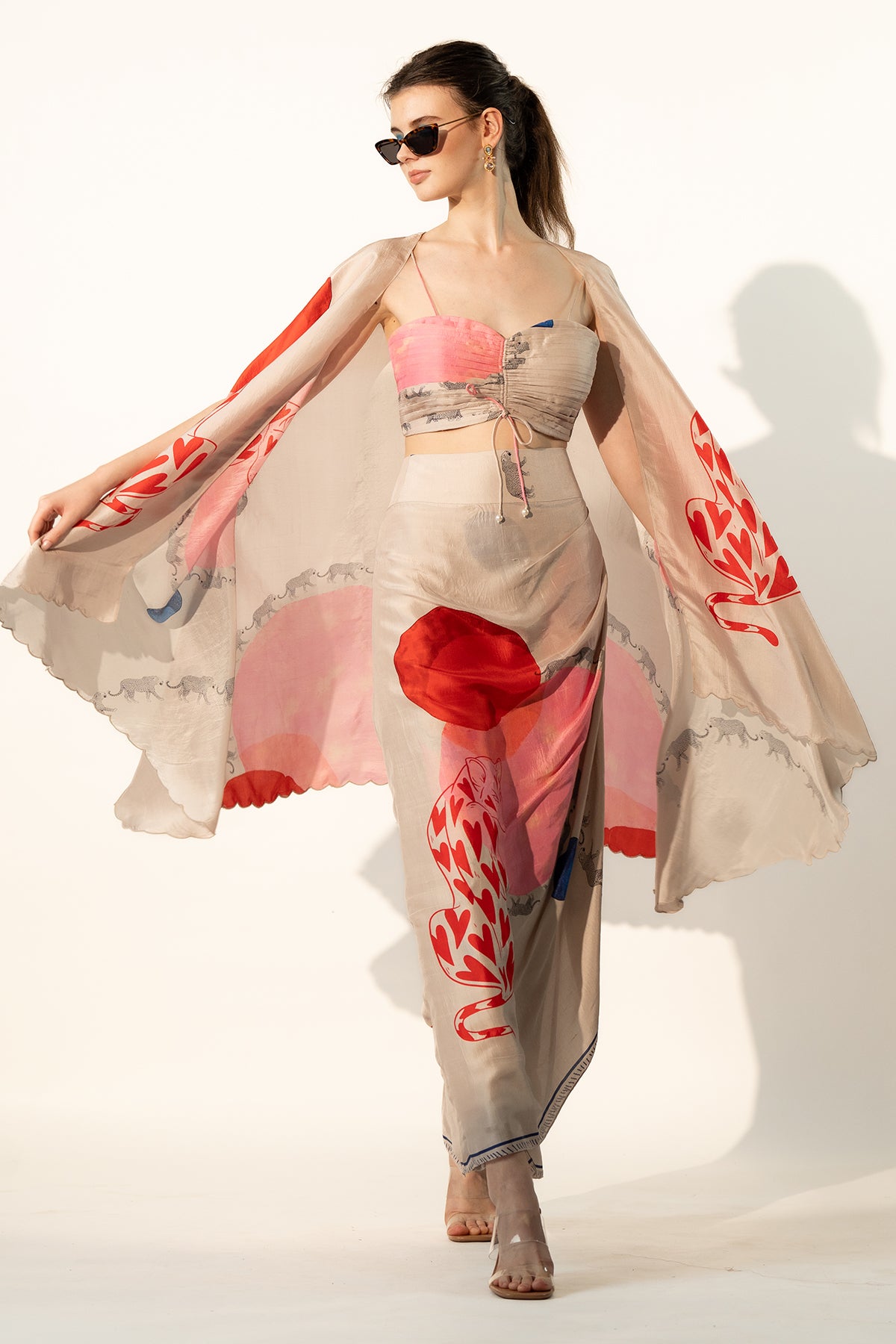 CO-ORD SET WITH DRAPED SKIRT