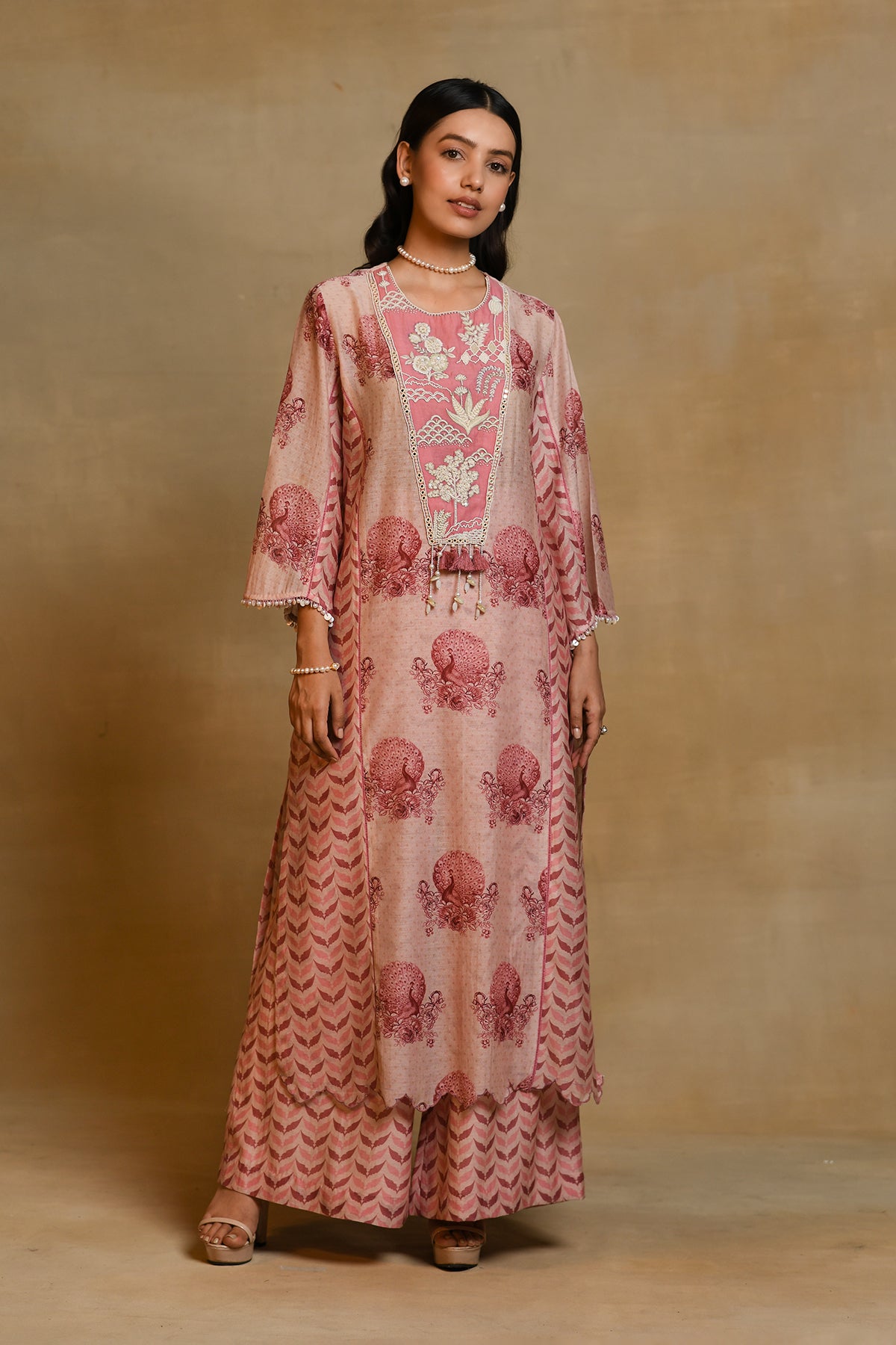 Chandni Pink Garden Kurta Set
