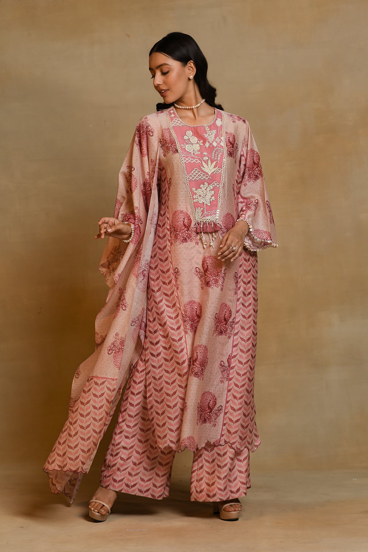 Chandni Pink Garden Kurta Set