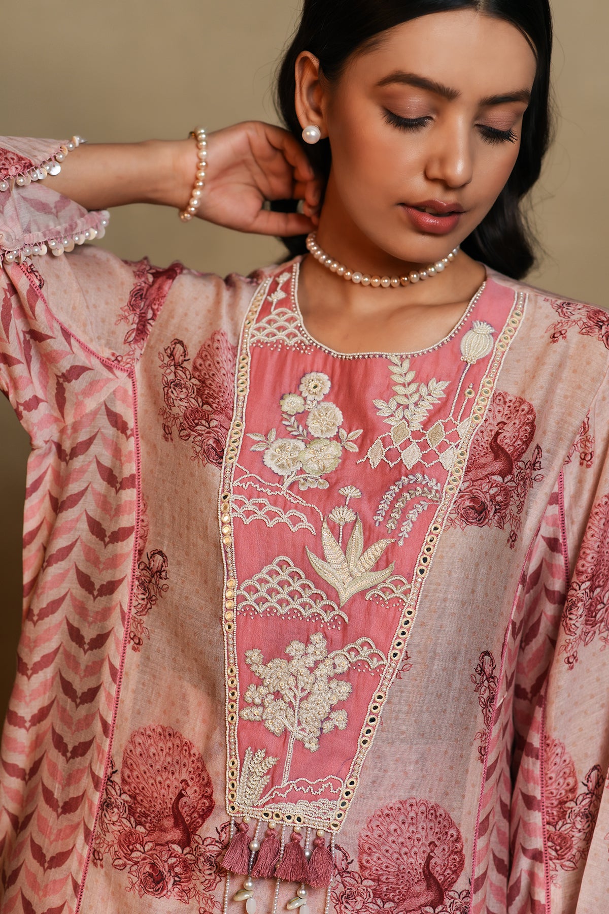 Chandni Pink Garden Kurta Set