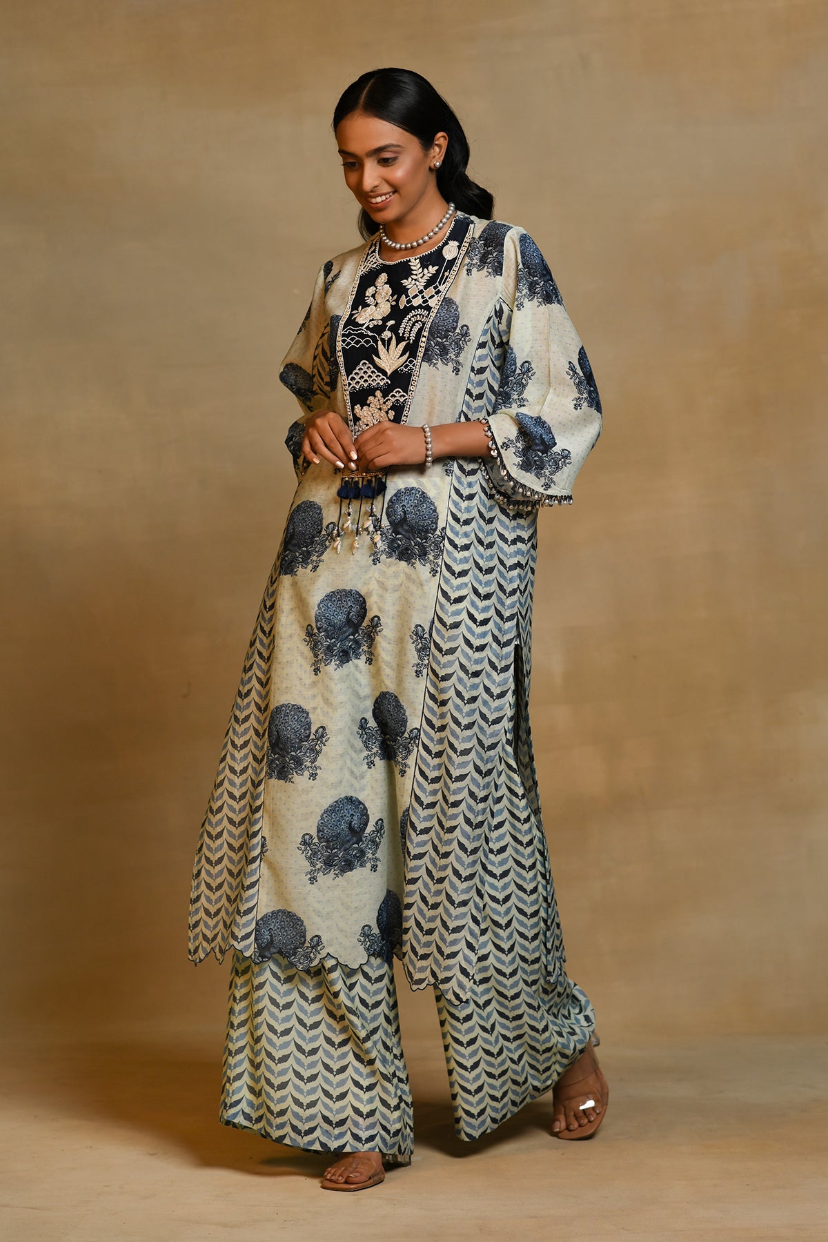 Chandni Blue Garden Kurta Set