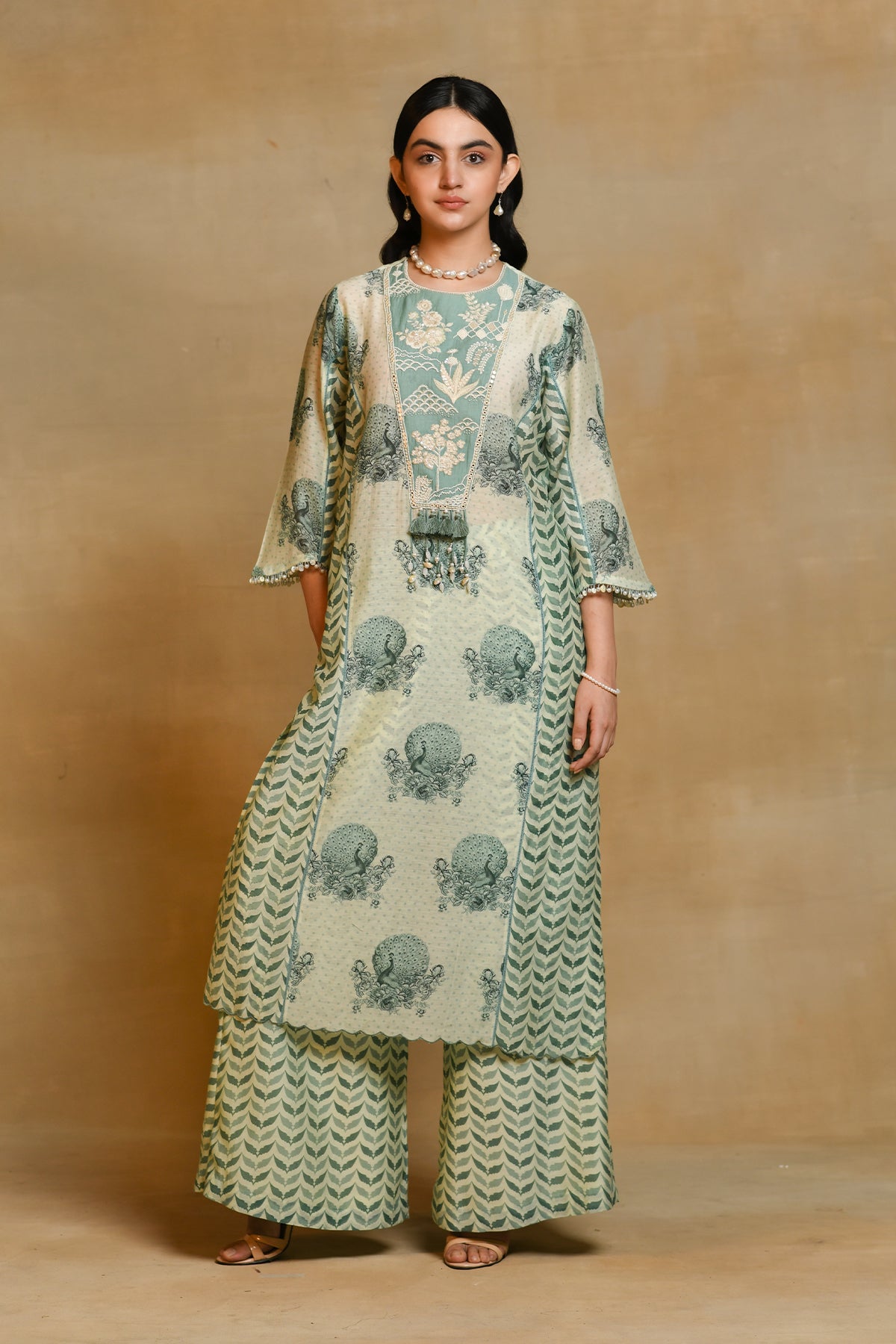 Chandni Sage Green Garden Kurta Set