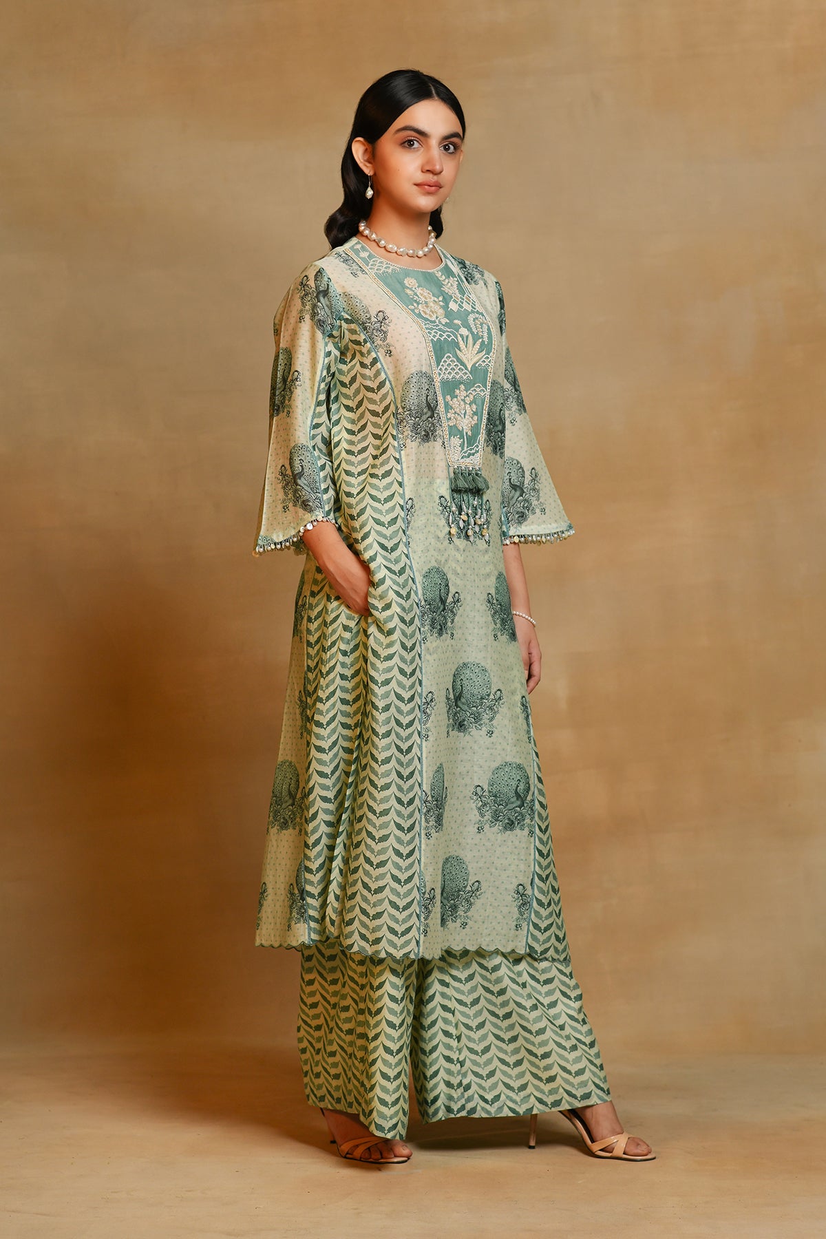 Chandni Sage Green Garden Kurta Set