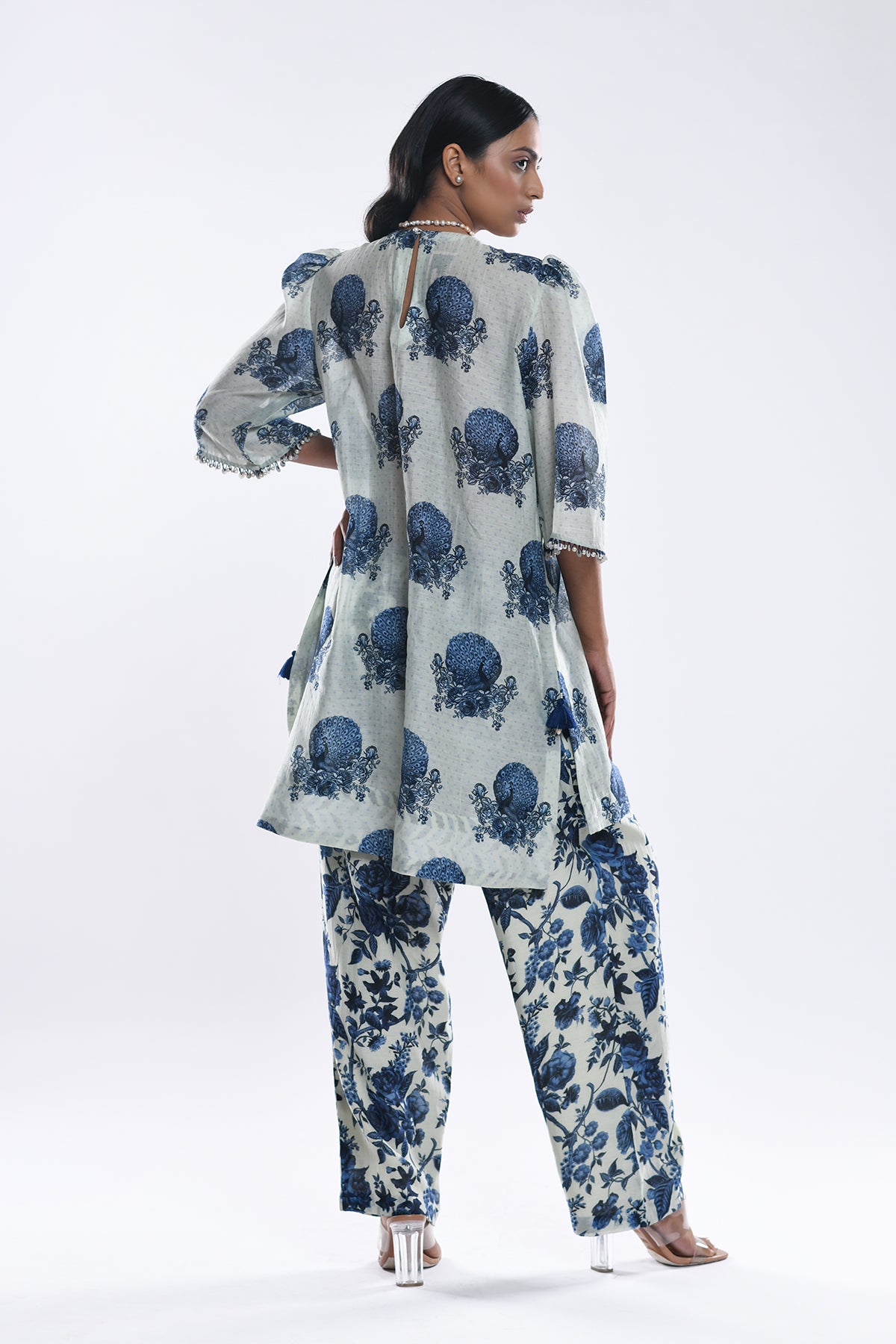 Chandni Blue Floral 3D York Kurta Set