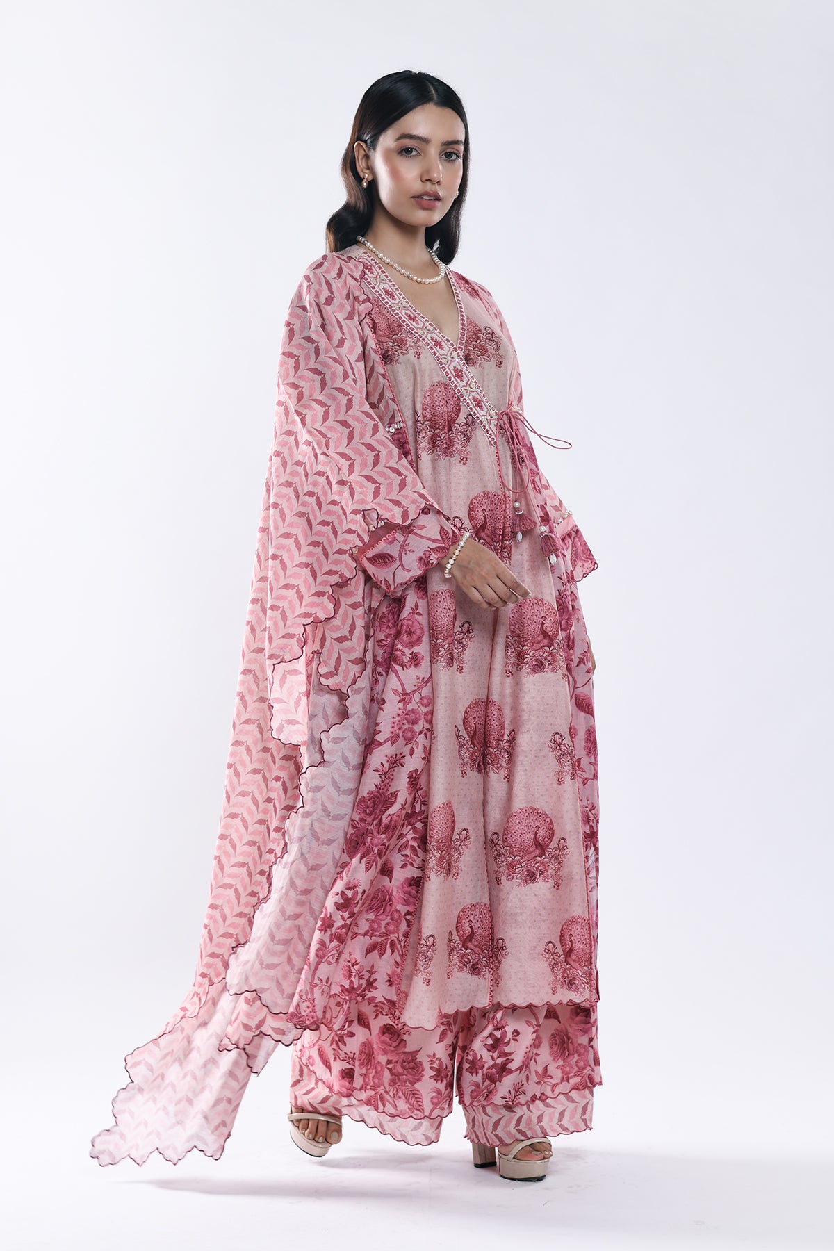Chandni Pink Angrakha Kurta Set