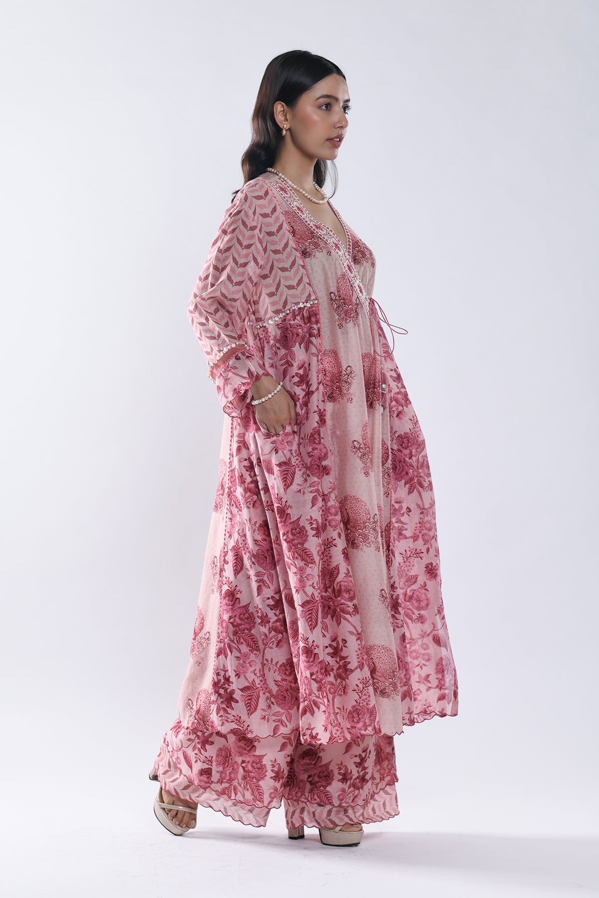 Chandni Pink Angrakha Kurta Set