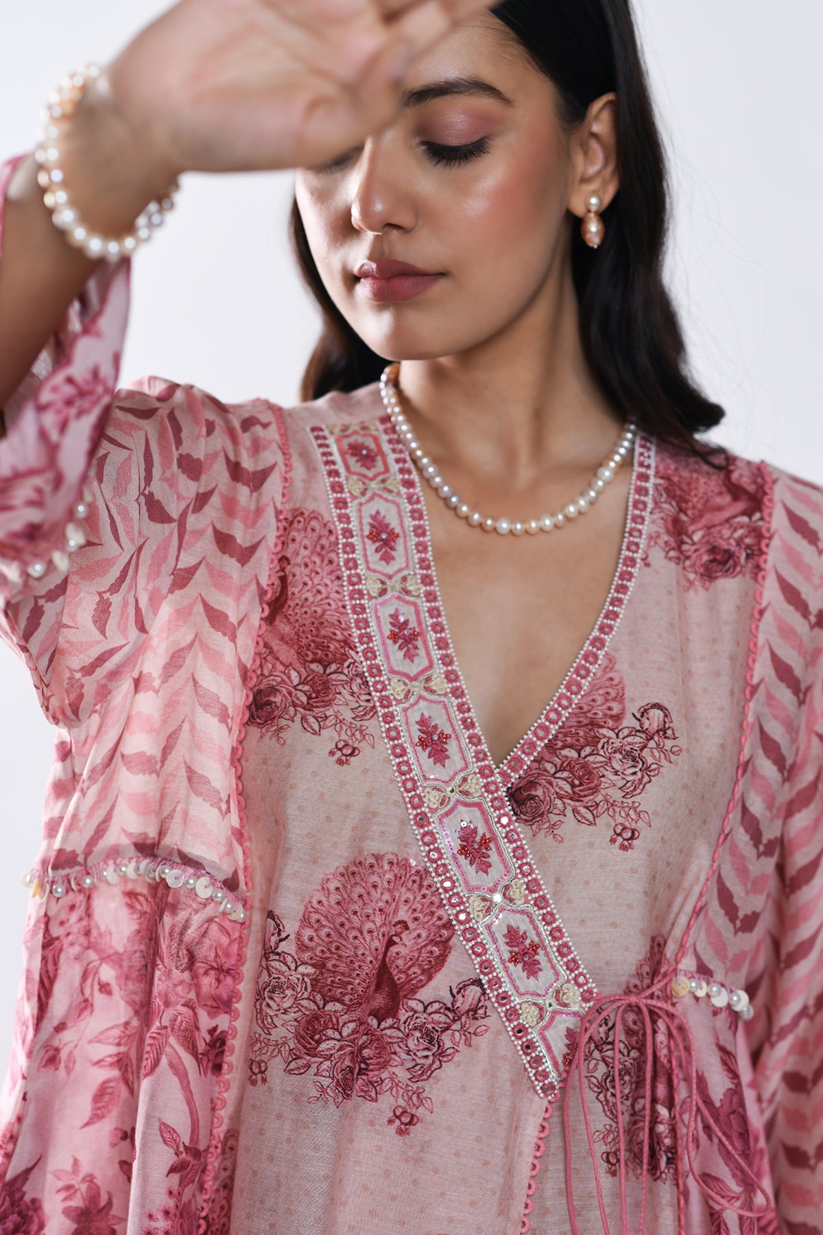 Chandni Pink Angrakha Kurta Set