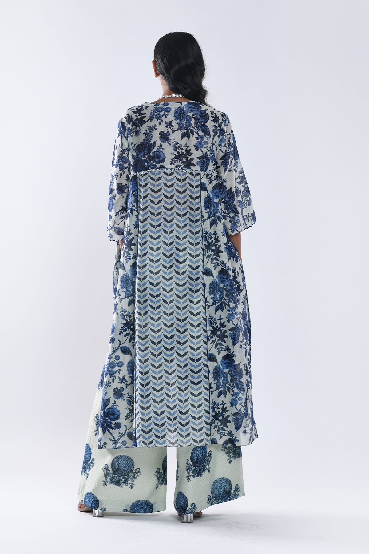 Chandni Blue Sequin Kalidaar Kurta