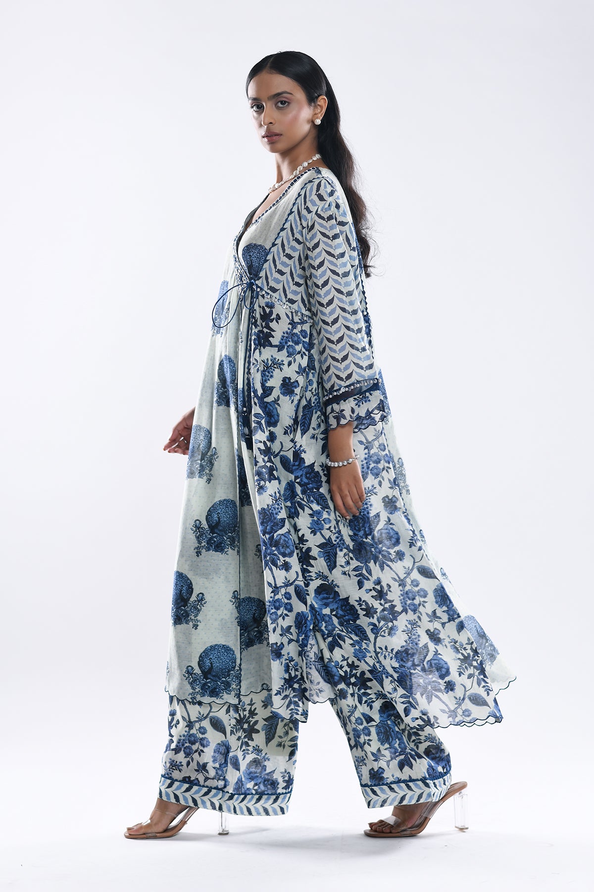 Chandni Blue Angrakha Kurta Set