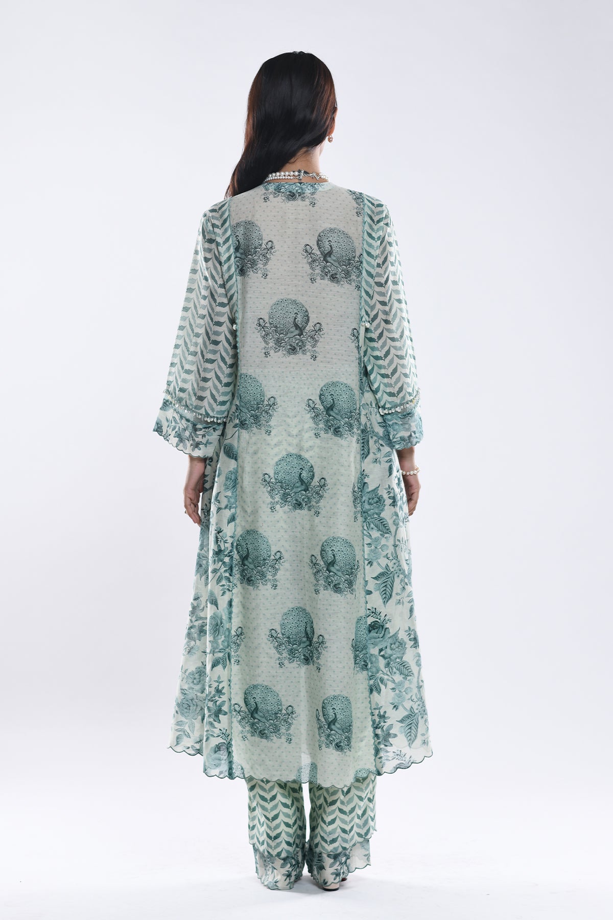 Chandni Sage Green Angrakha Kurta Set